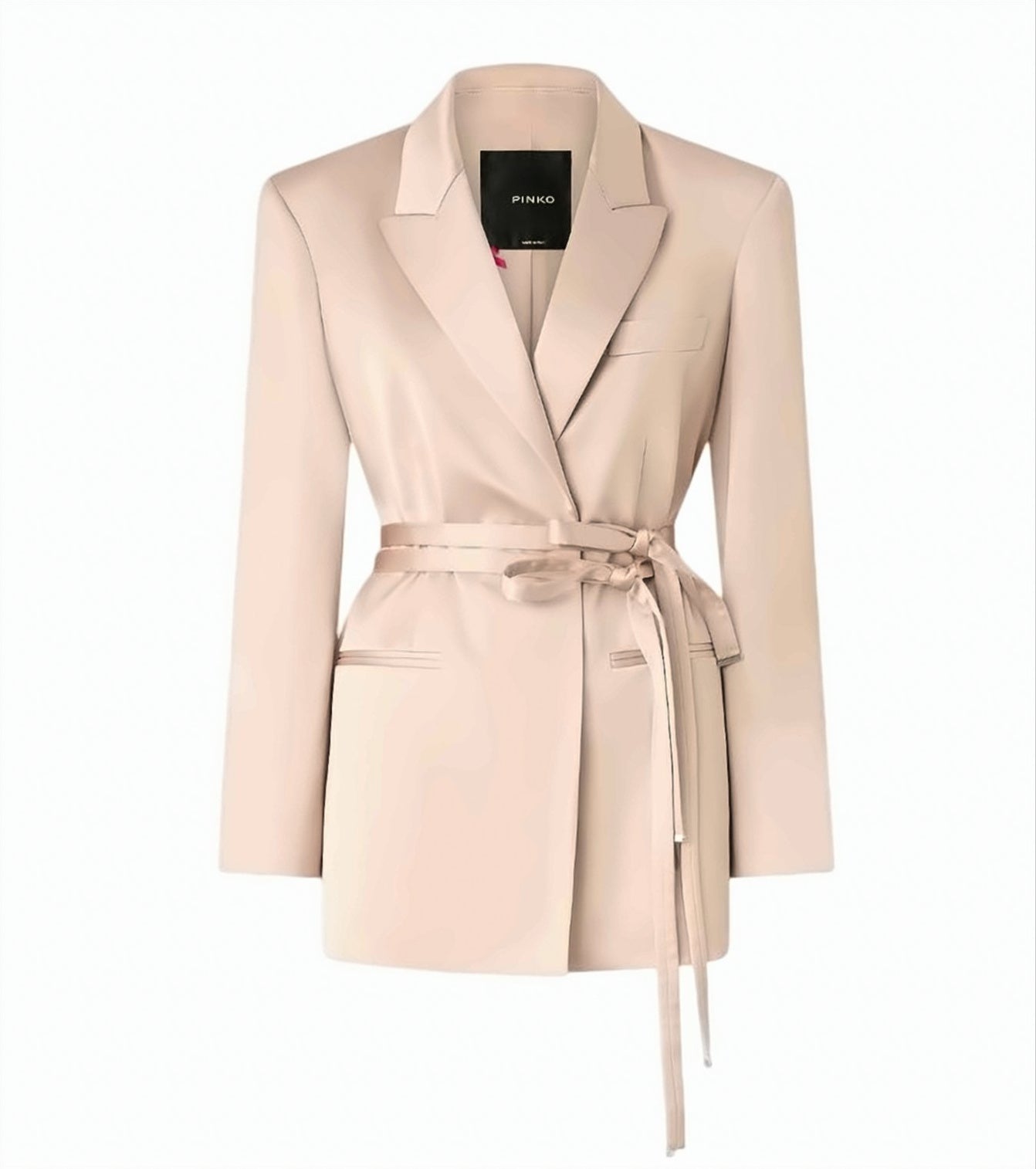 Rapa Satin Belted Blazer Jacket