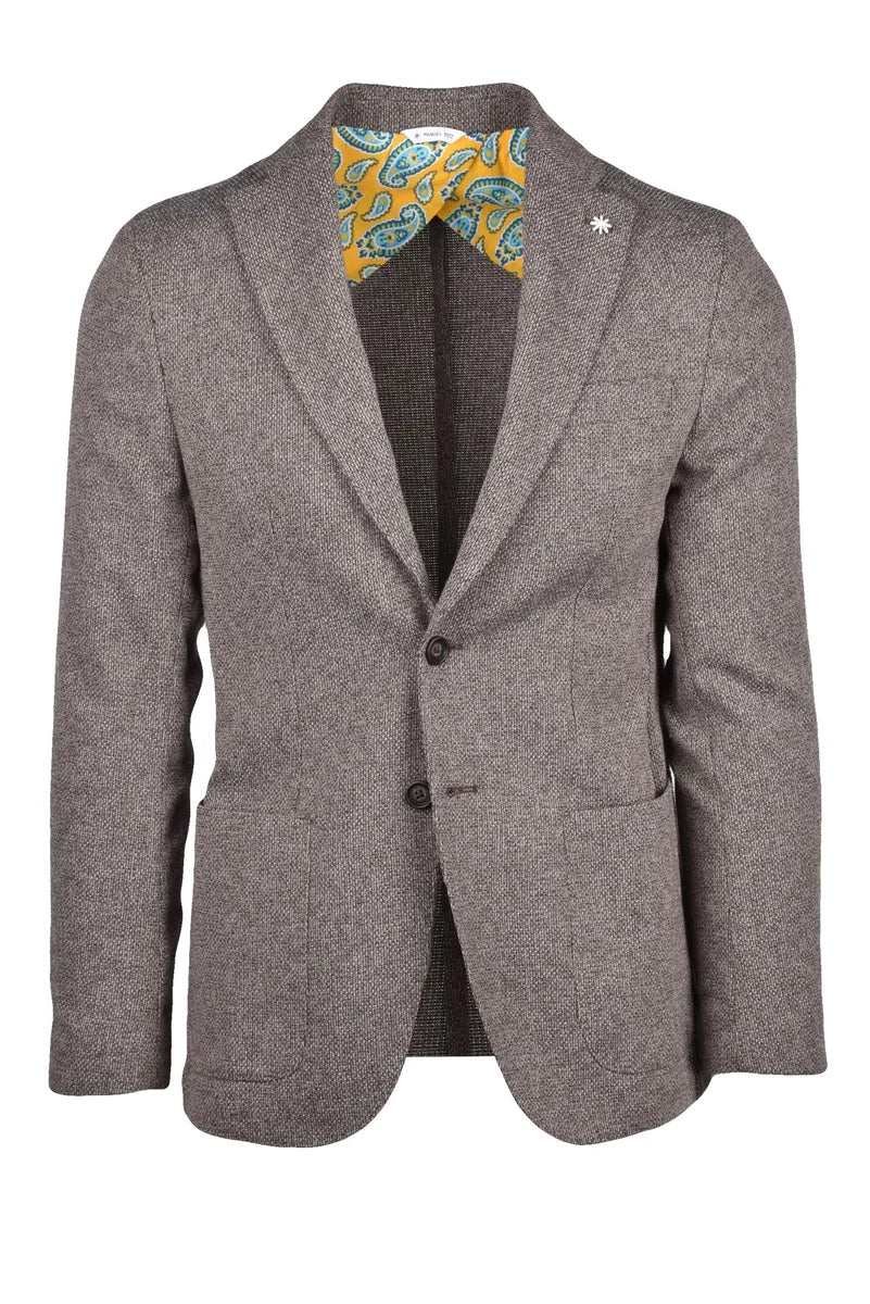 Cotton Blend Blazer - Brown