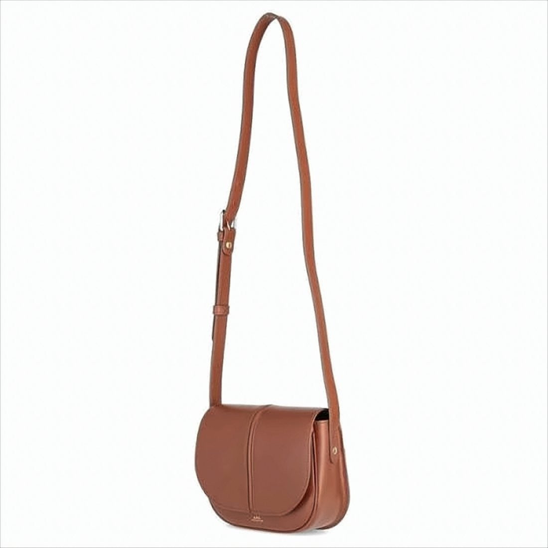 Smooth Structured Shoulder Bag with Rounded Flap Closure