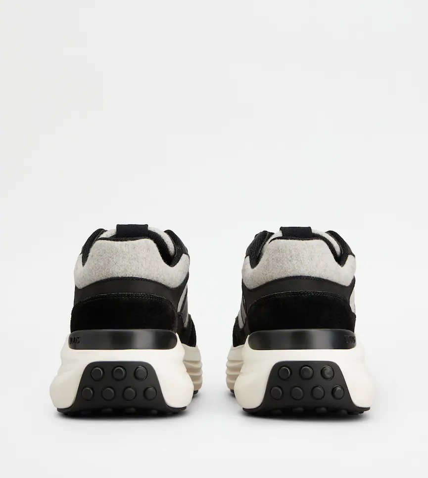 Contemporary Lace-Up Sneakers With Wool