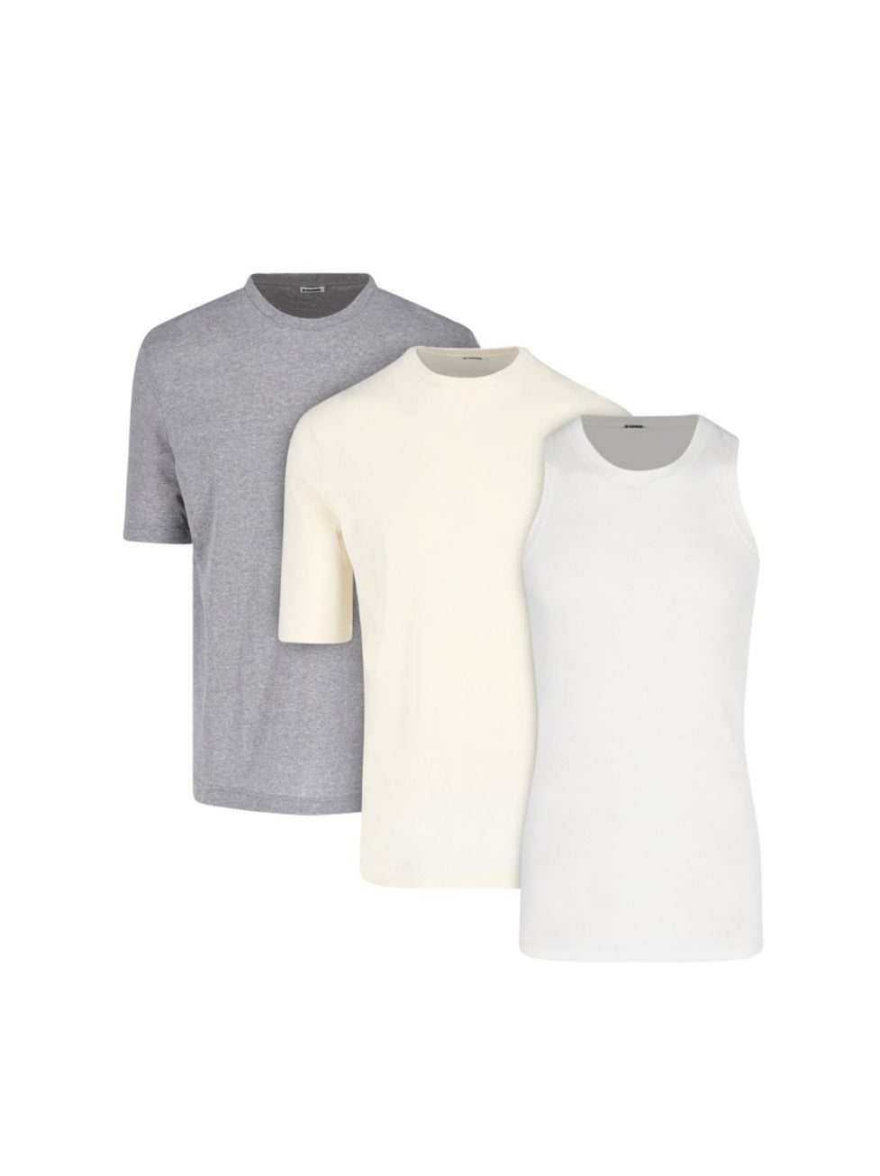 Set of Two Cotton T-shirts and White Tank Top