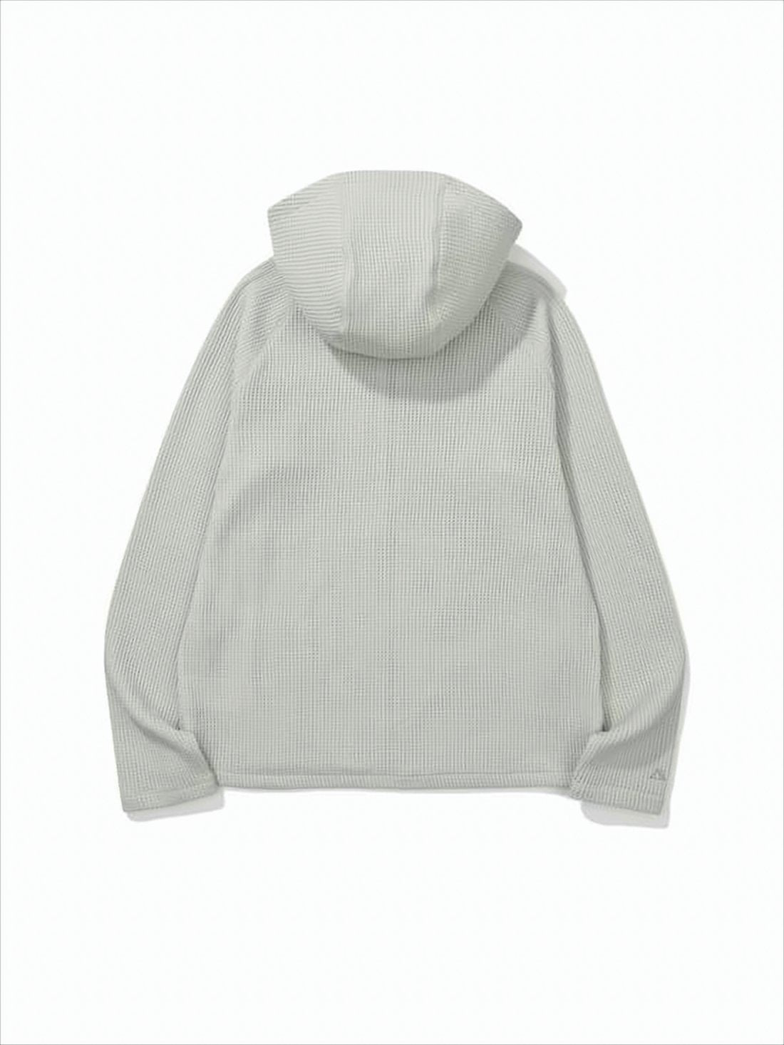 Lightweight Hooded Jacket with Ribbed Texture