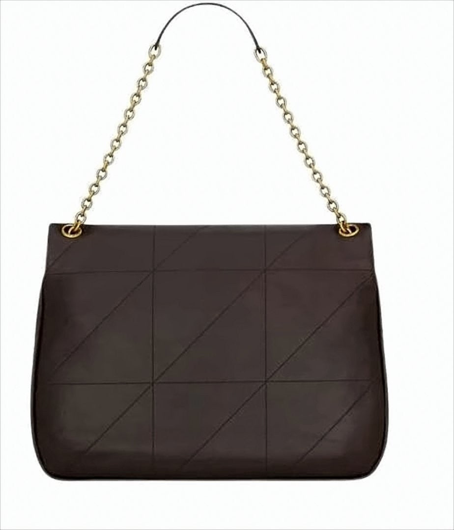 Geometric Quilted Calf Leather Shoulder Bag