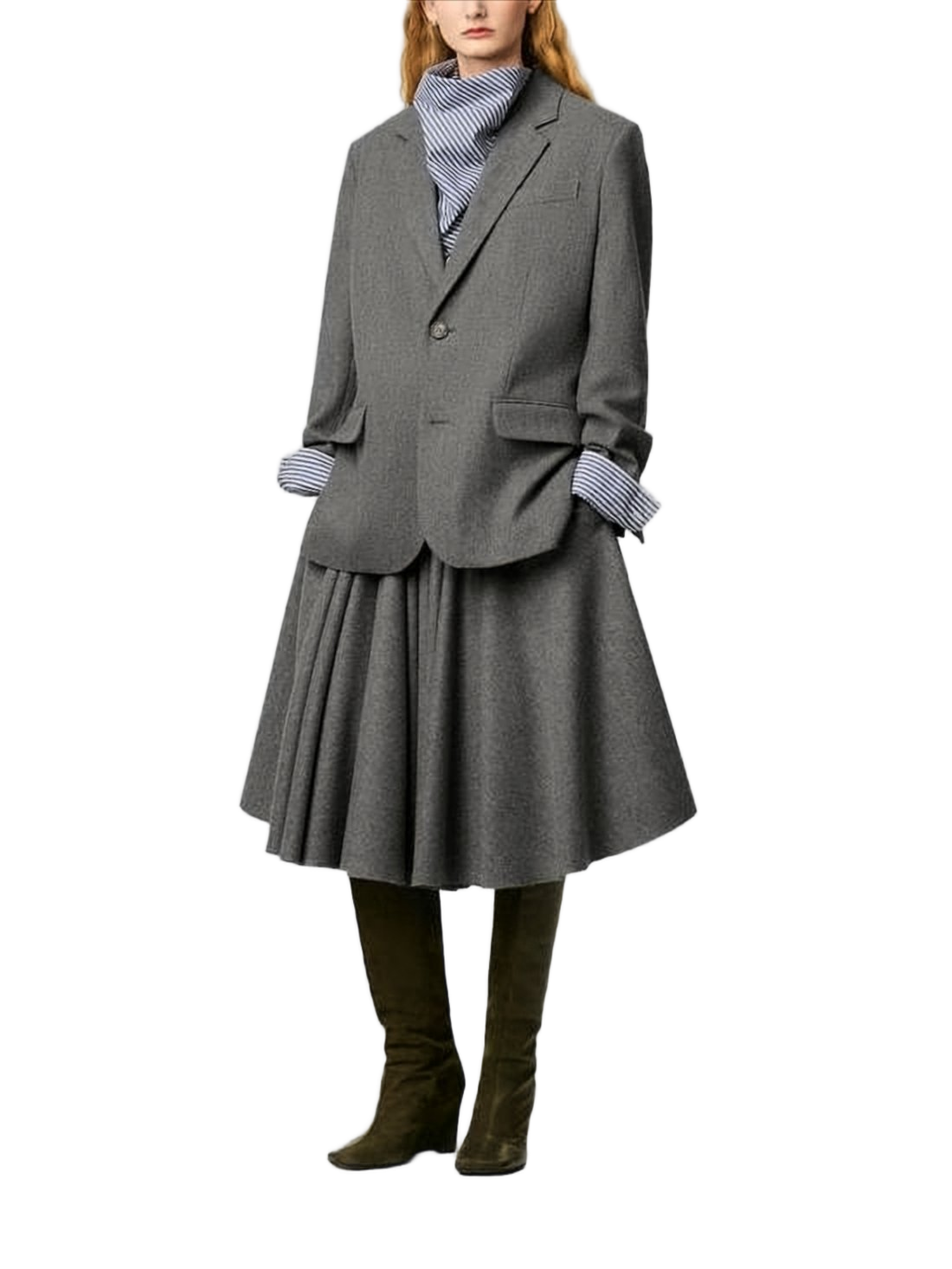 Tailored Wool Jacket with Notched Lapel