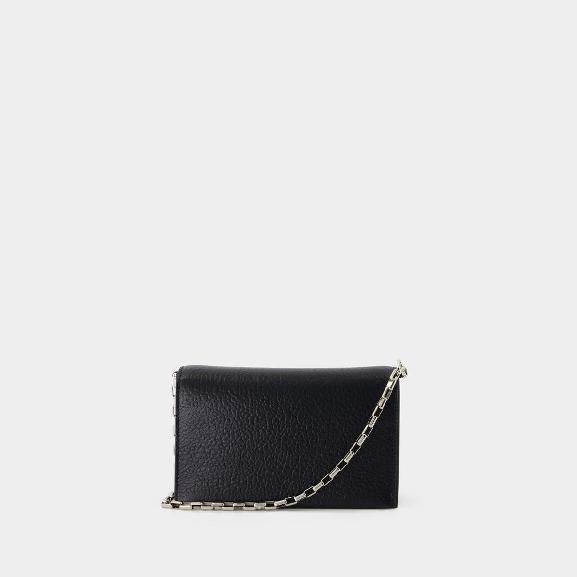 Mini Cross Bar Purse - Leather - Black/Silver