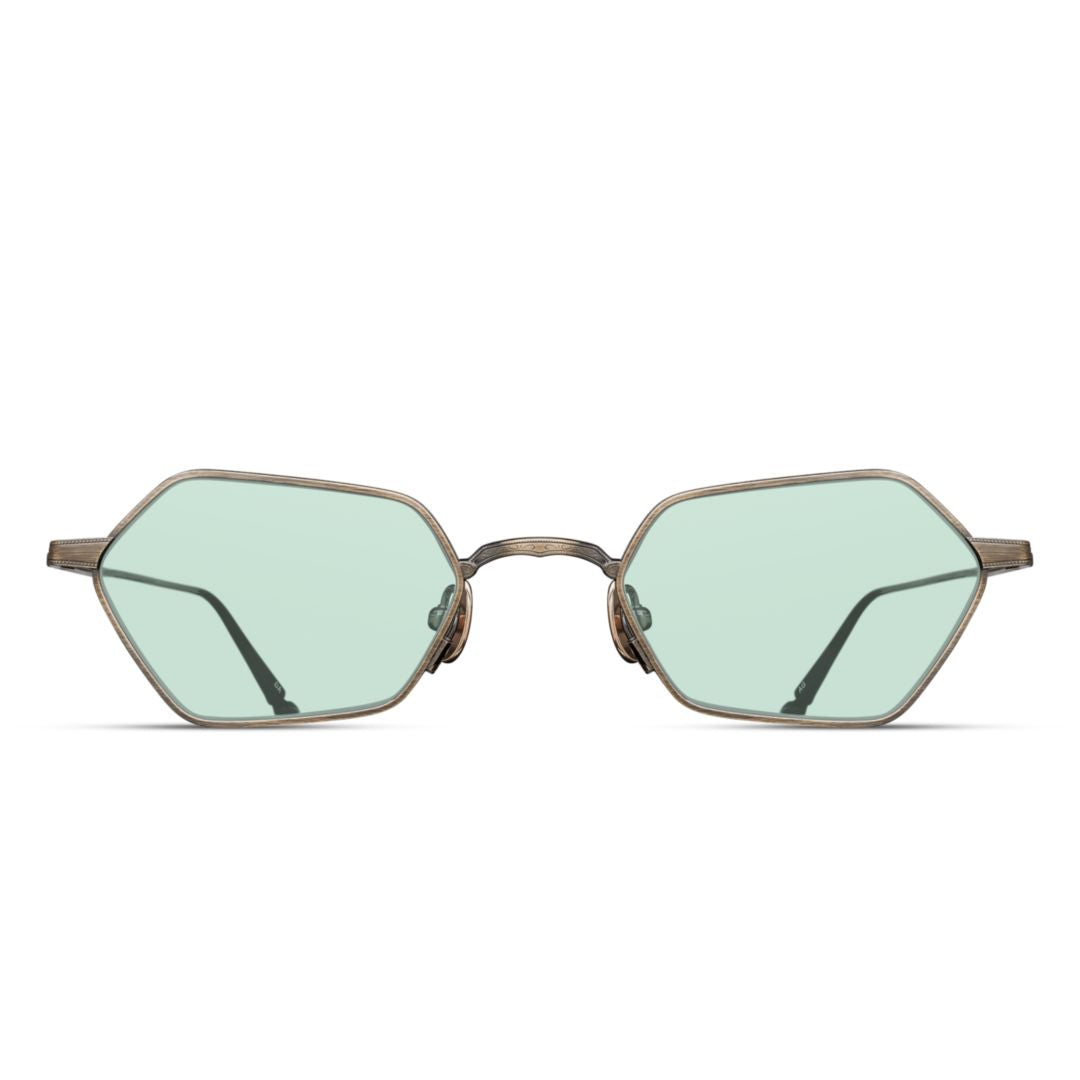 M3138.Sg Geometric Hexagonal Metal Eyeglasses with Vintage Finish