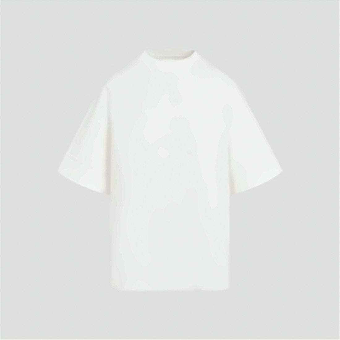 Minimalist White Cotton T-Shirt with Embossed Logo