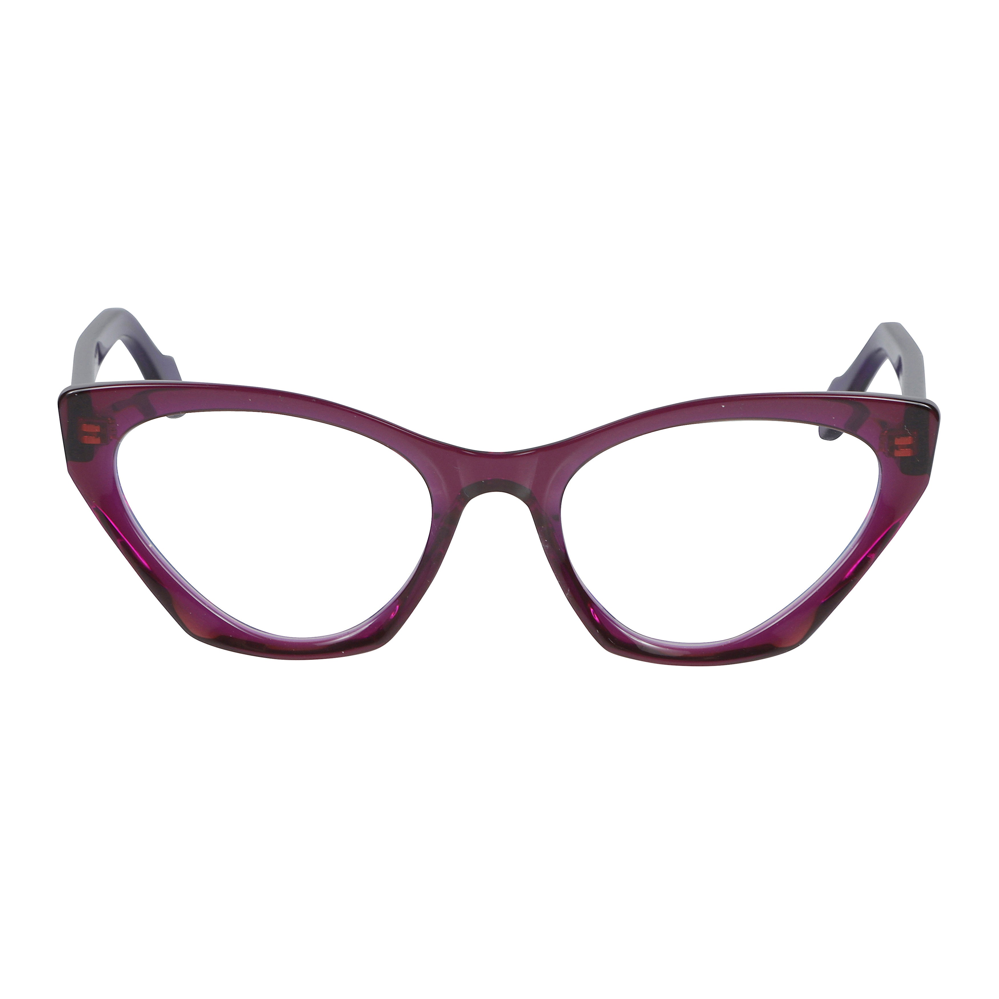 Coachella Glamour Translucent Deep Purple Cat-Eye Sunglasses