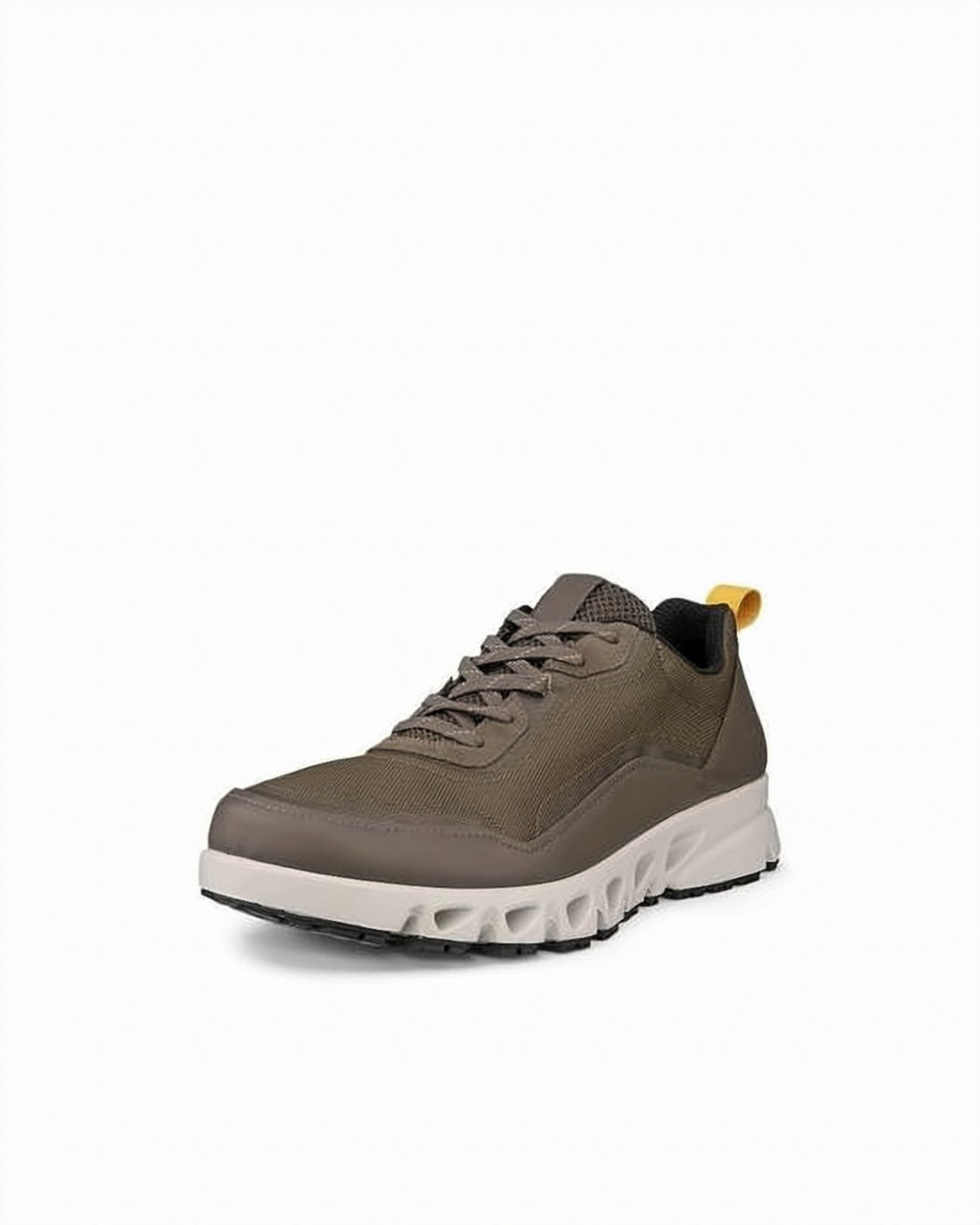 Sleek Leather and Textile Sneakers with Distinctive Rubber Sole