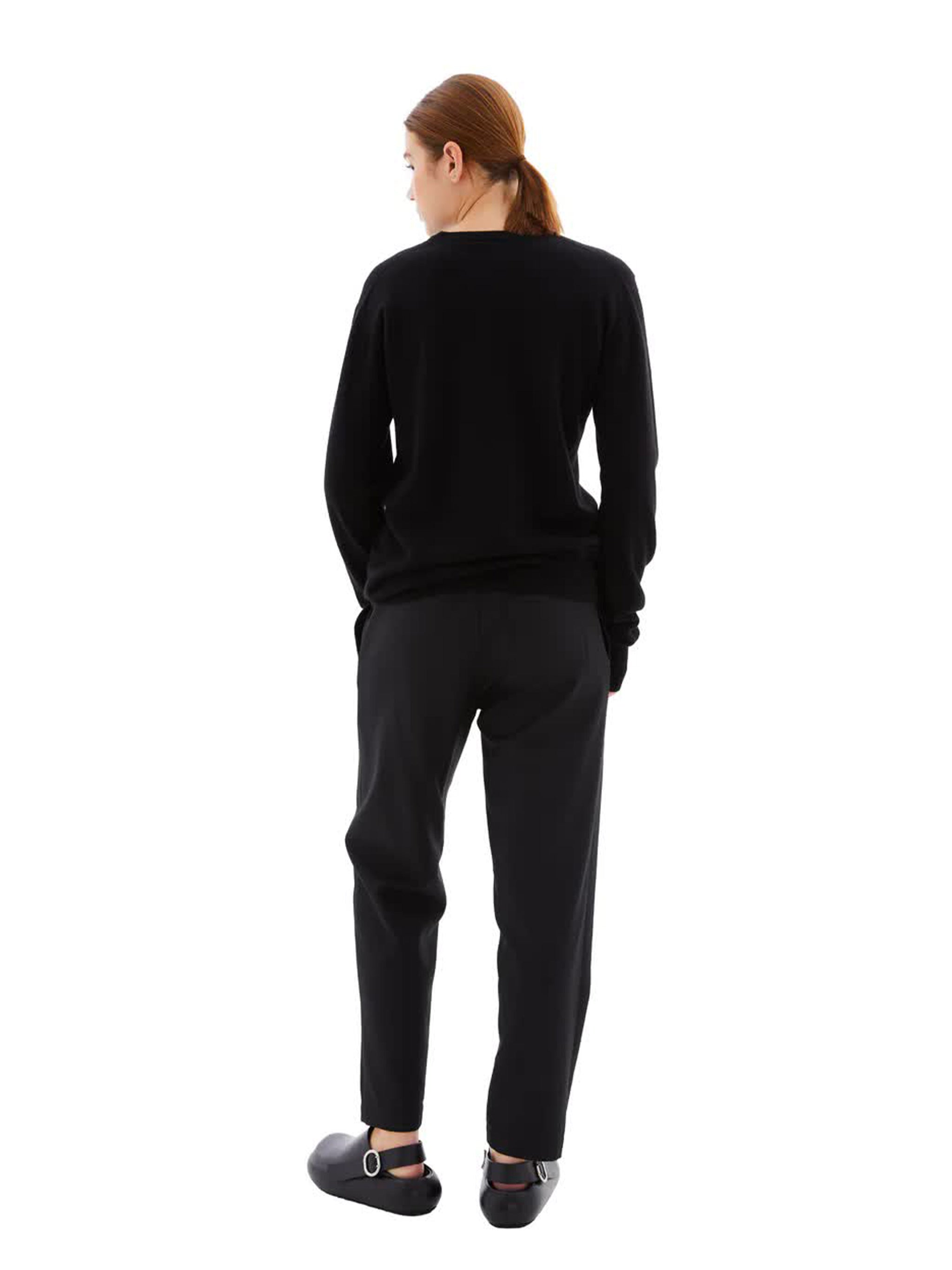 Black Cashmere Crew Neck Sweater