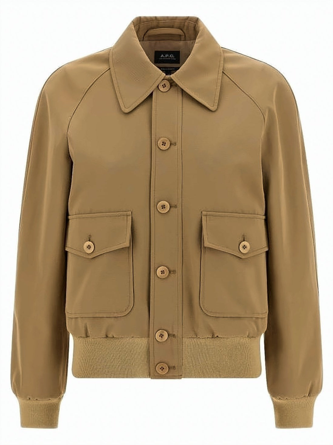 Structured Beige Jacket With Classic Collar