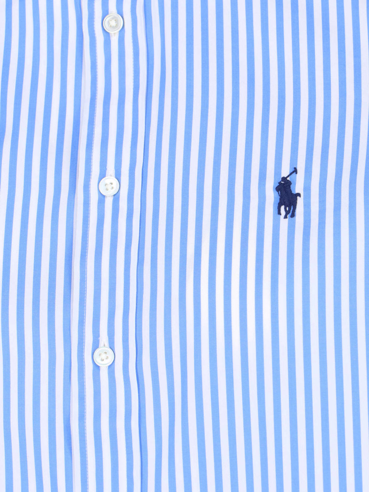 Blue Striped Button-Up Cotton Shirt