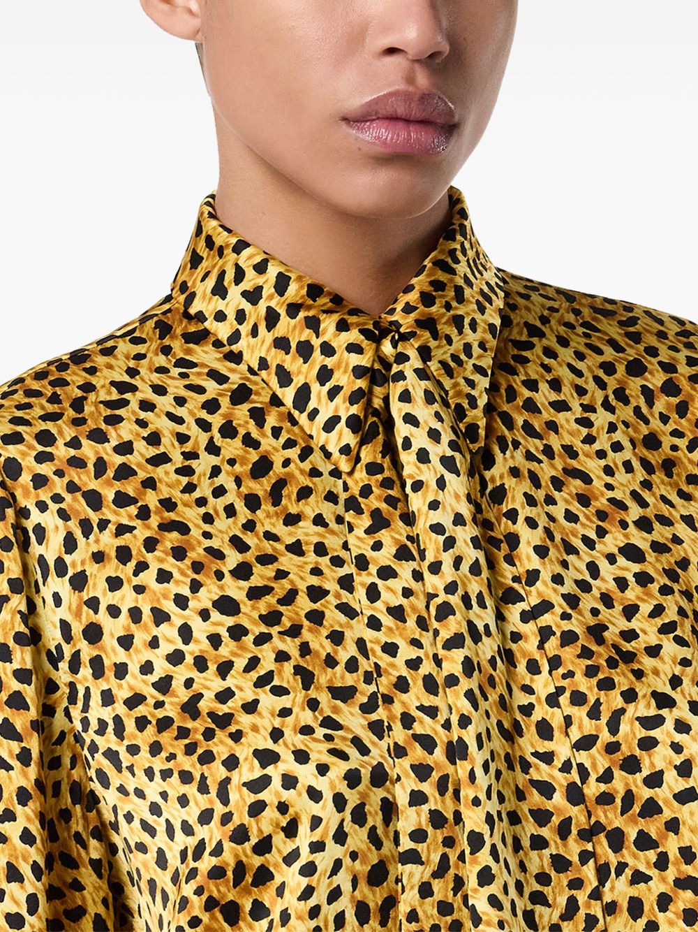 Gold-Tone Silk Long-Sleeved Top