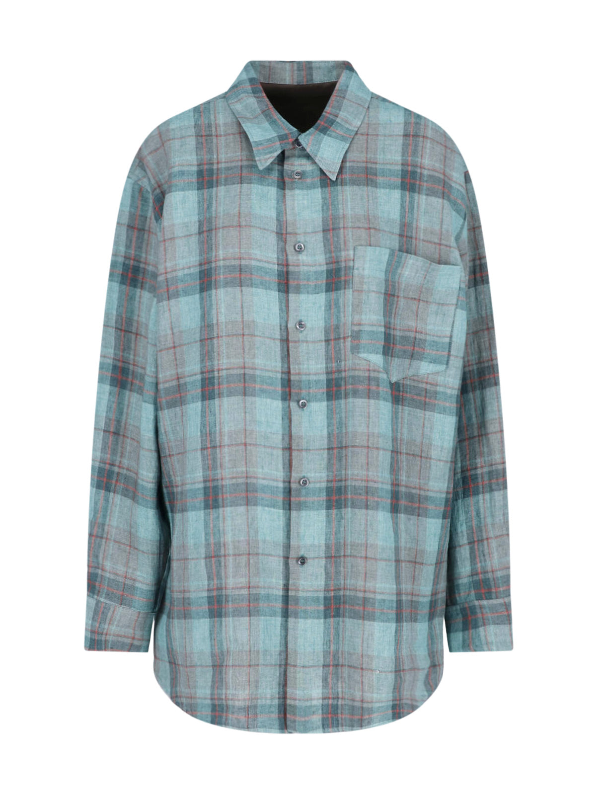 Blue Plaid Relaxed Fit Button-Down Shirt