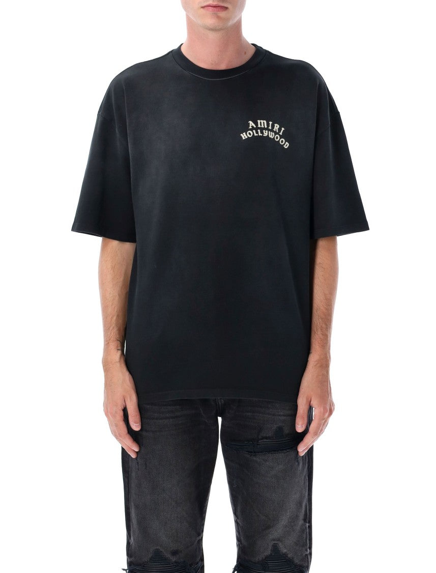 Hollywood Graphic Oversized T-Shirt With Ribbed Crew Neck