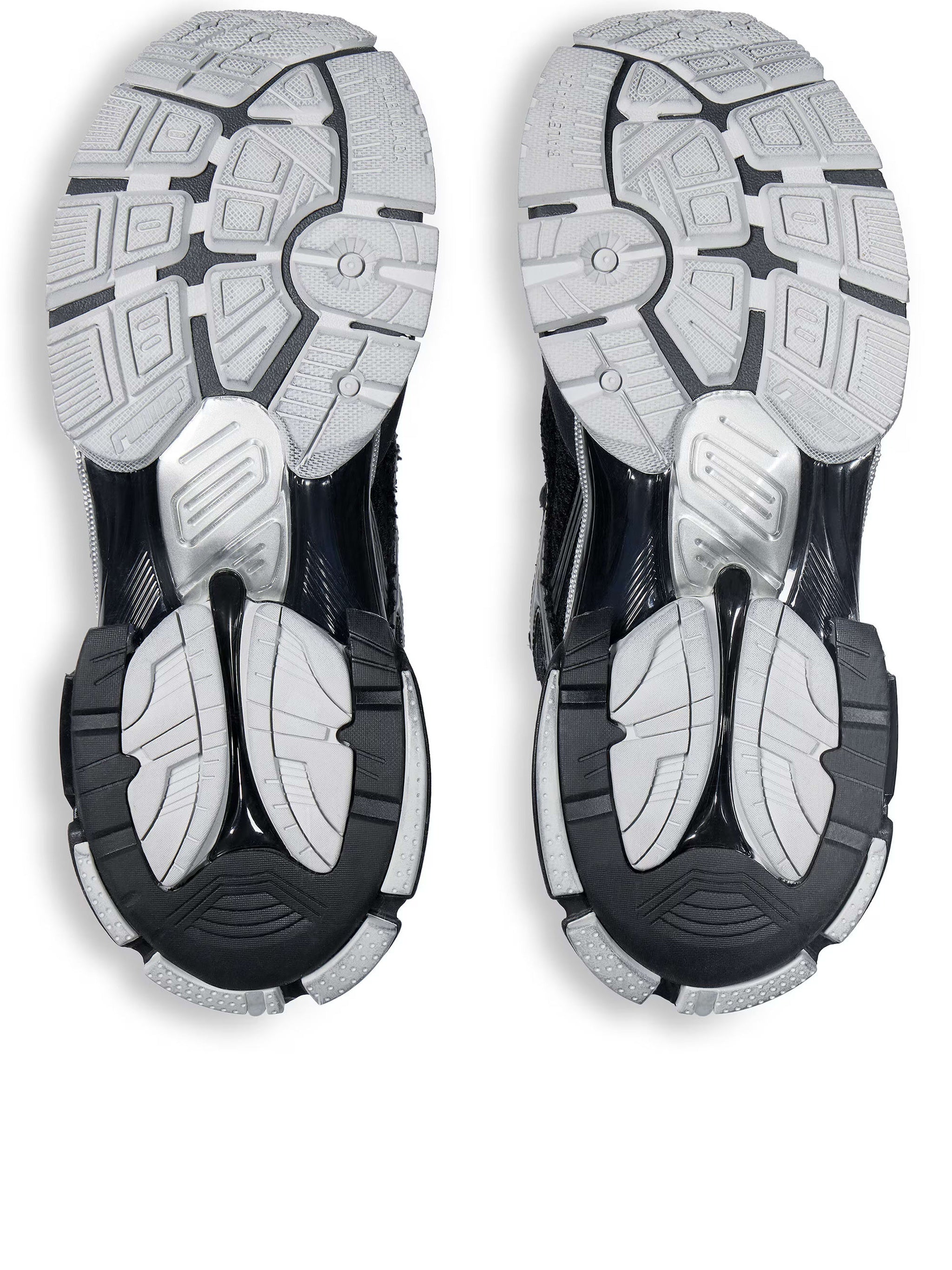 Black/Silver Runner Mesh Chunky Sneakers