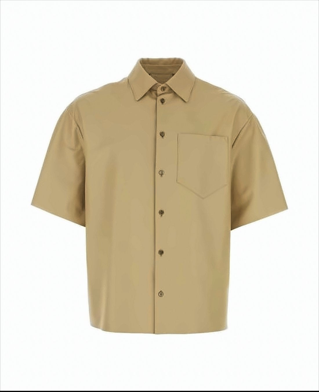 Boxy Cropped Brown Short-Sleeved Shirt