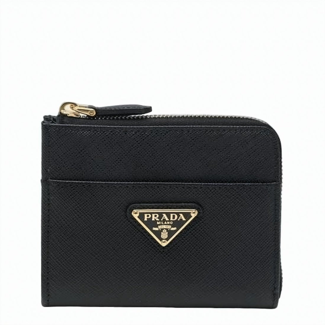 Textured Calf Leather Zip-Around Card Wallet