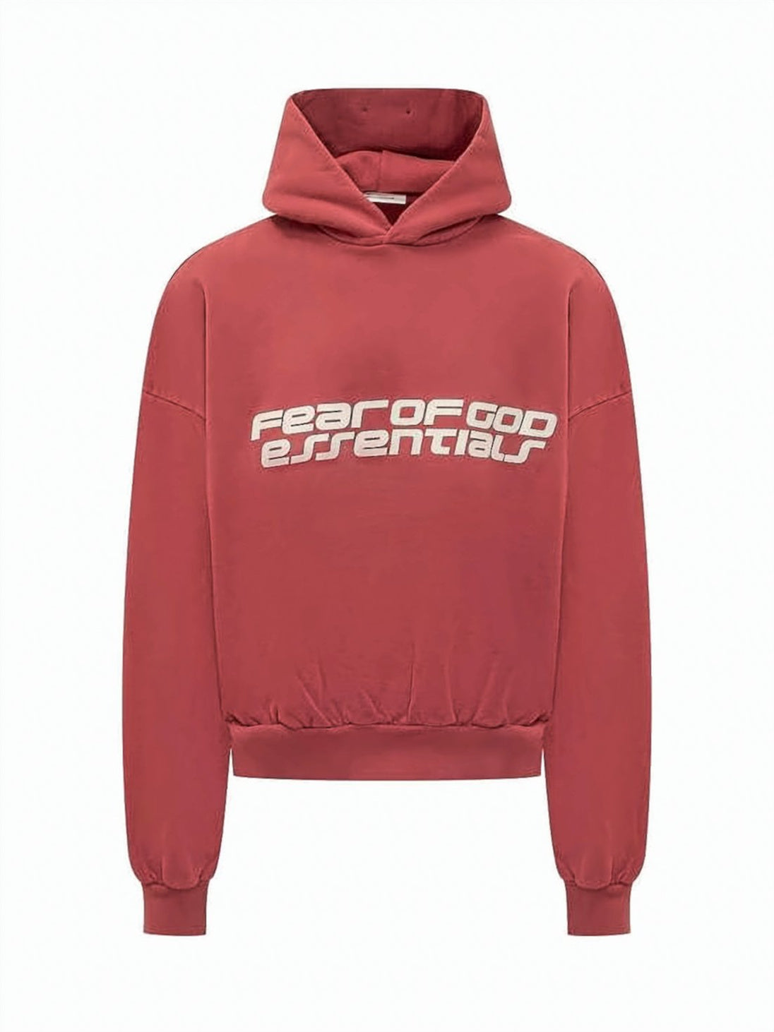 Cropped Red Hoodie With Bold Graphics