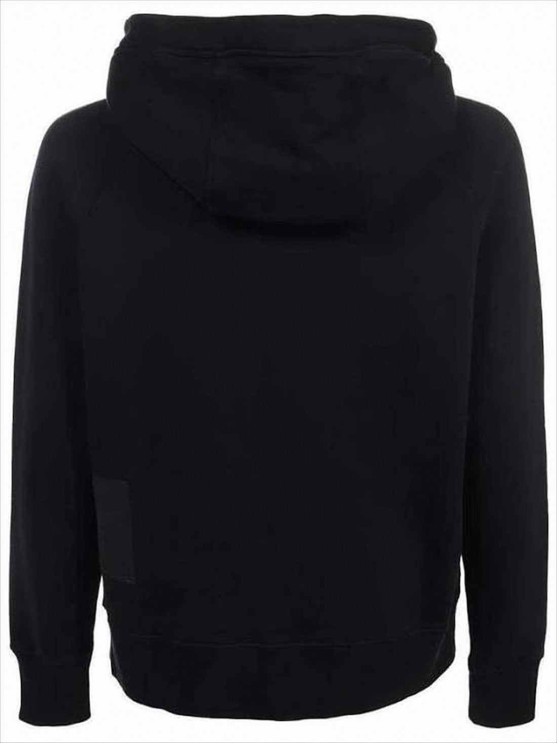 Black Zip-Up Hoodie with Ribbed Details