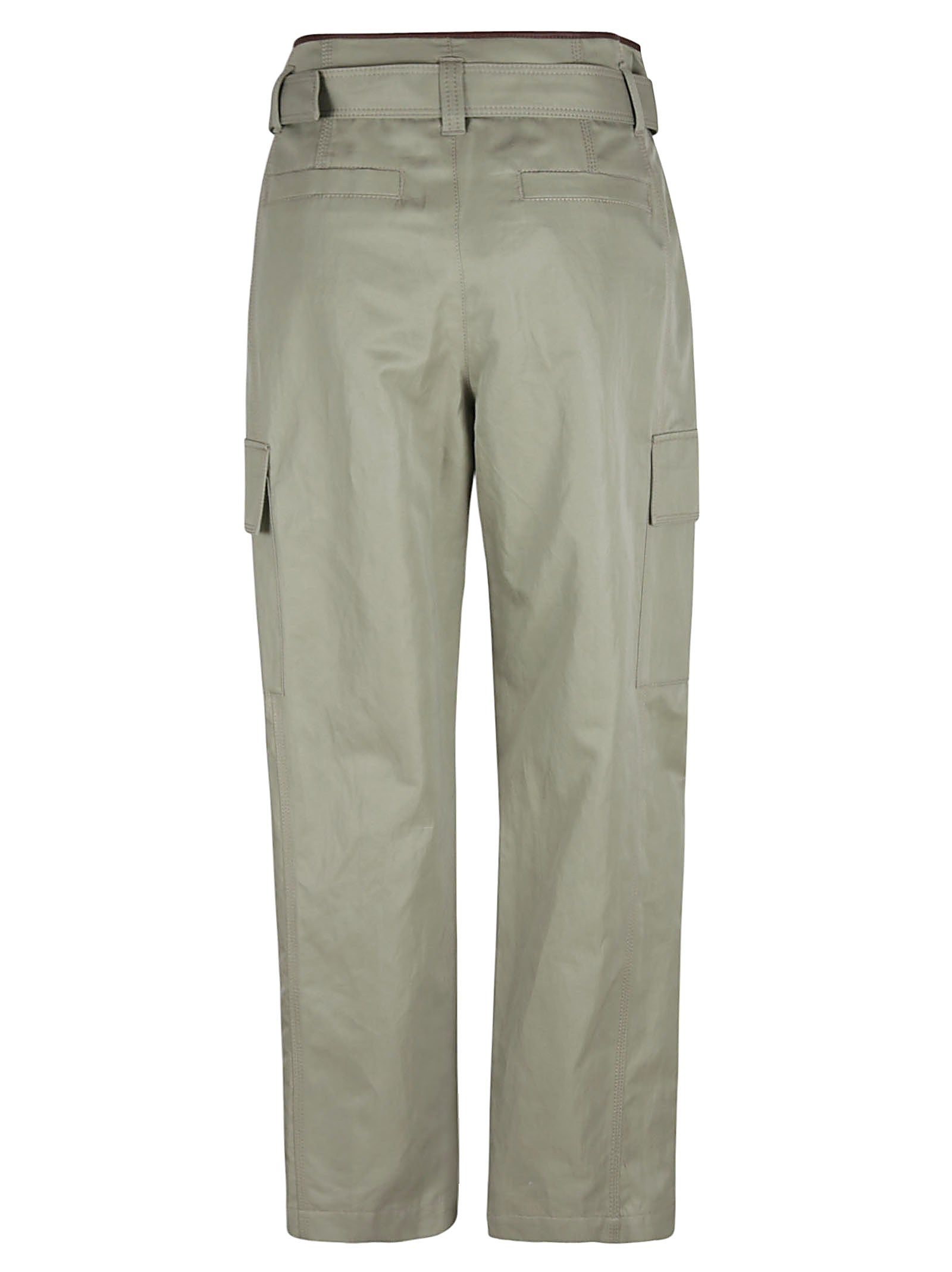 Tailored Green Trousers with Straight-Leg Cut
