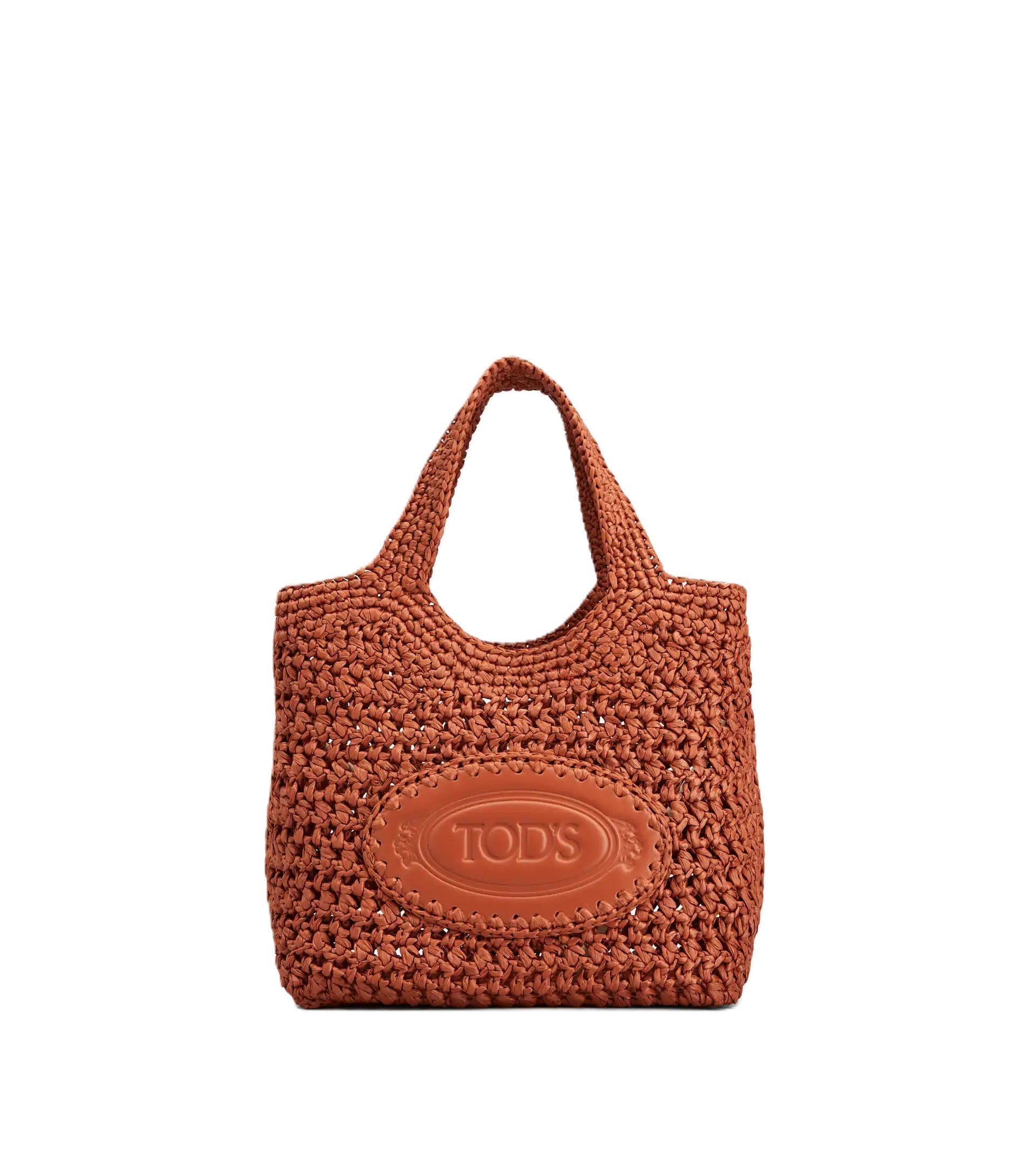 Textured Medium Tote Bag in Warm Terracotta