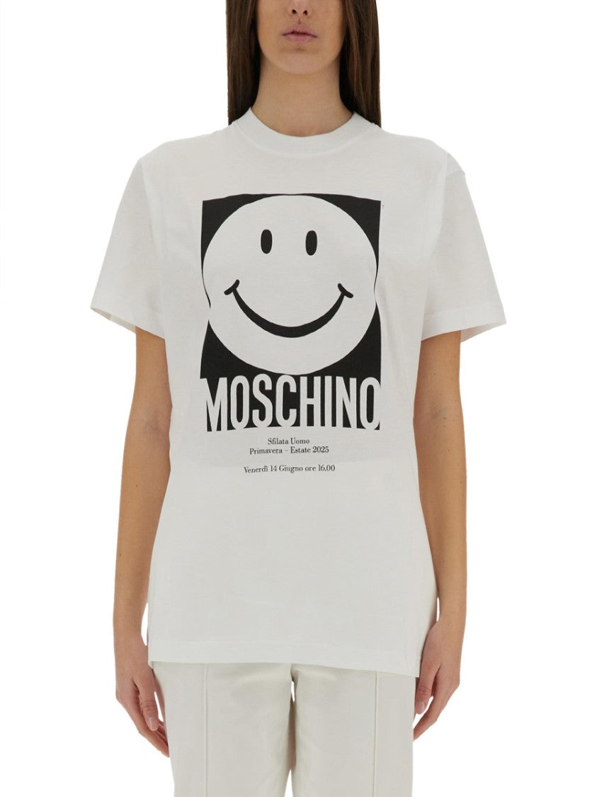 Graphic Print Cotton T-Shirt With Crew Neckline