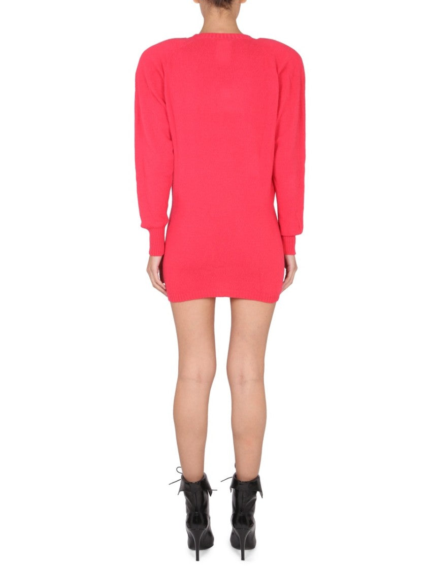 Structured V-Neck Mini Dress