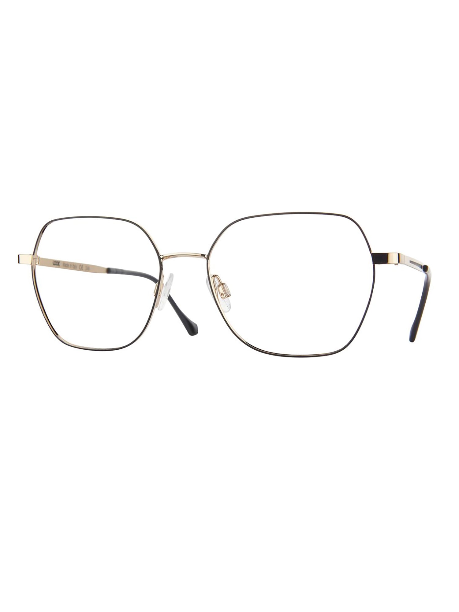 Geometric Metallic Optical Frames With Adjustable Nose Pads