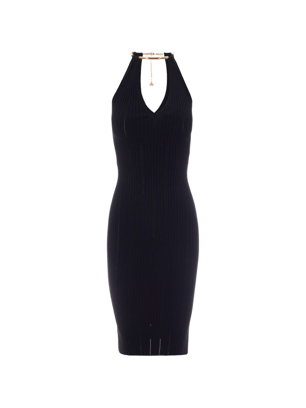 Fitted Mini Dress with Halter Neckline