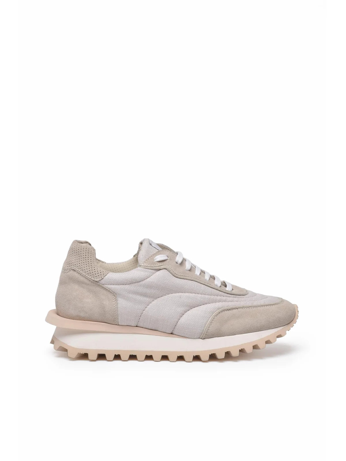 Beige Suede Leather Sneakers