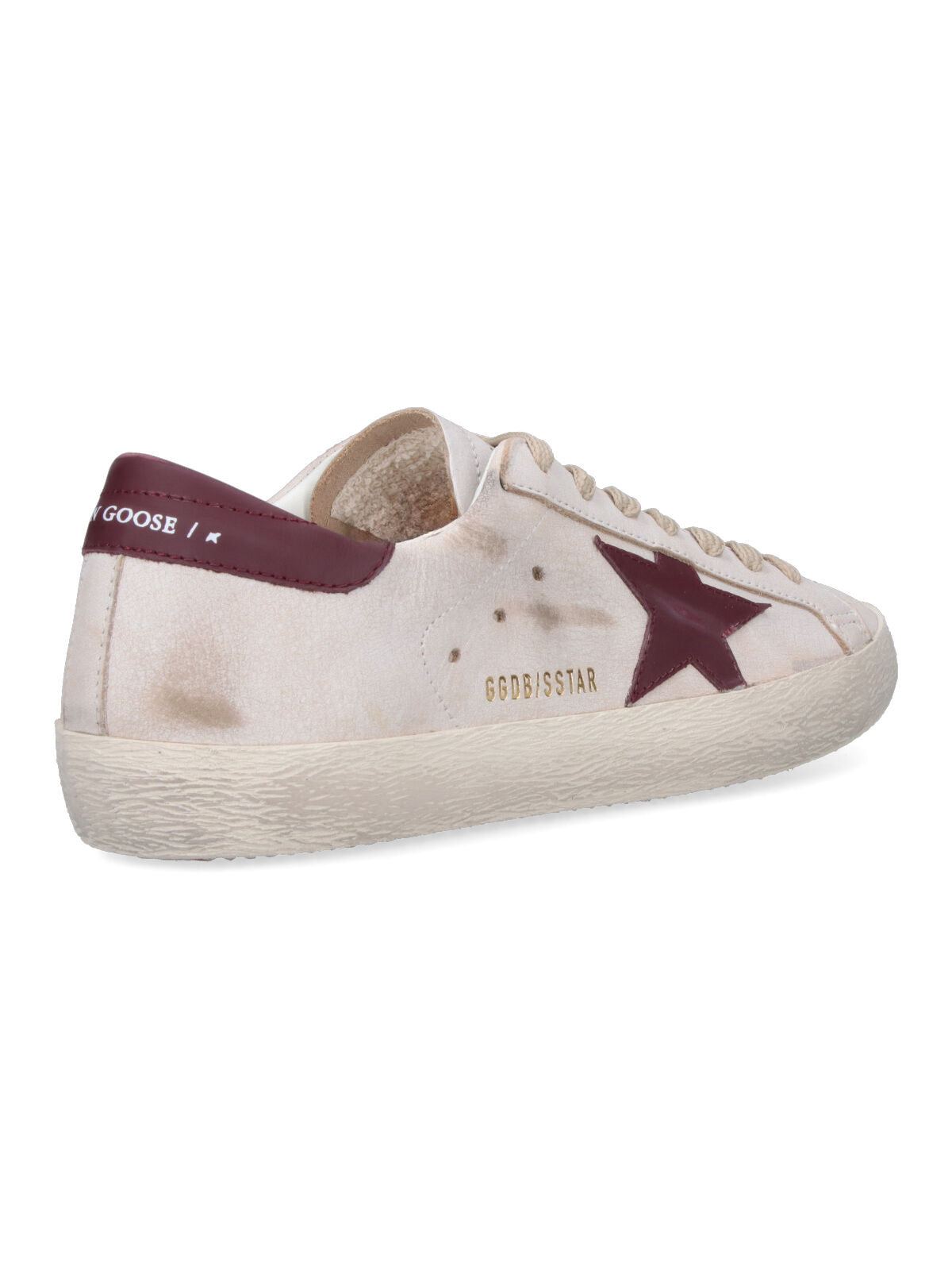White Super-Star Distressed Leather Low-Top Sneakers