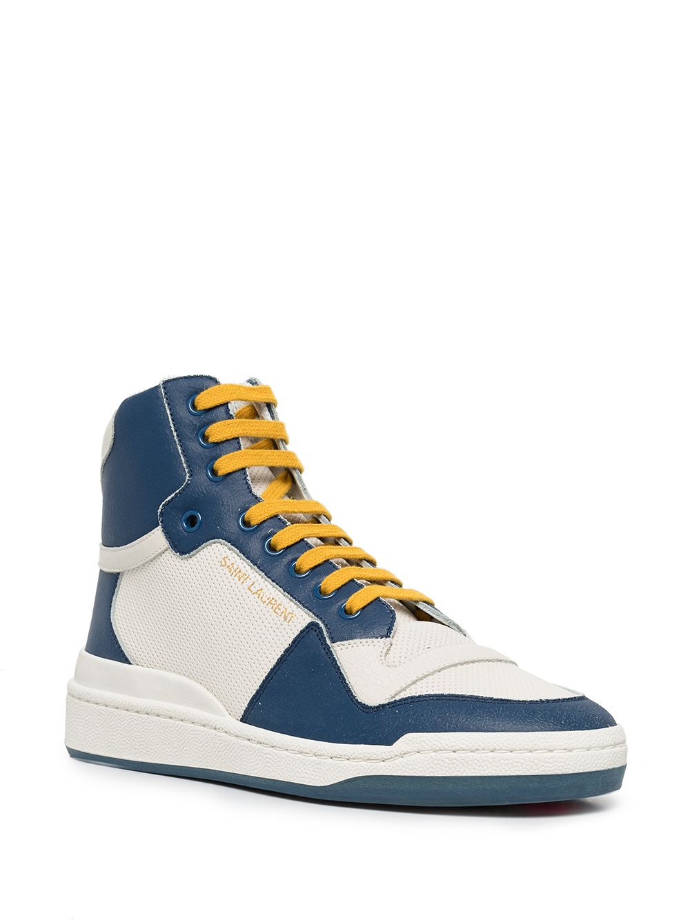 White/Blue Sl24 High Top Sneakers