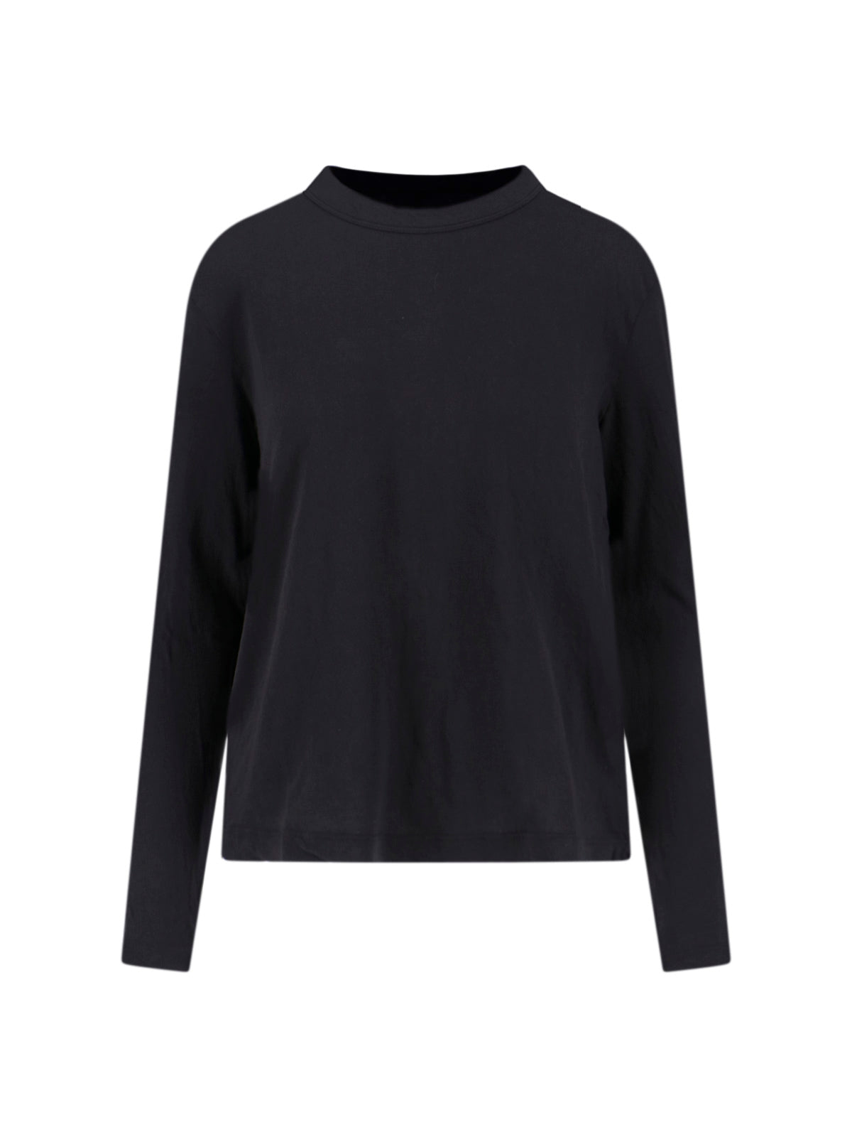 Black Cotton Long-Sleeved T-Shirt