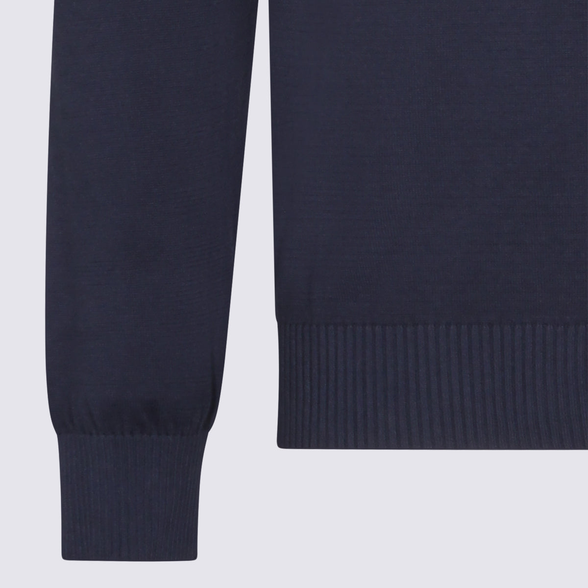 Solid Blue Knitwear Sweater