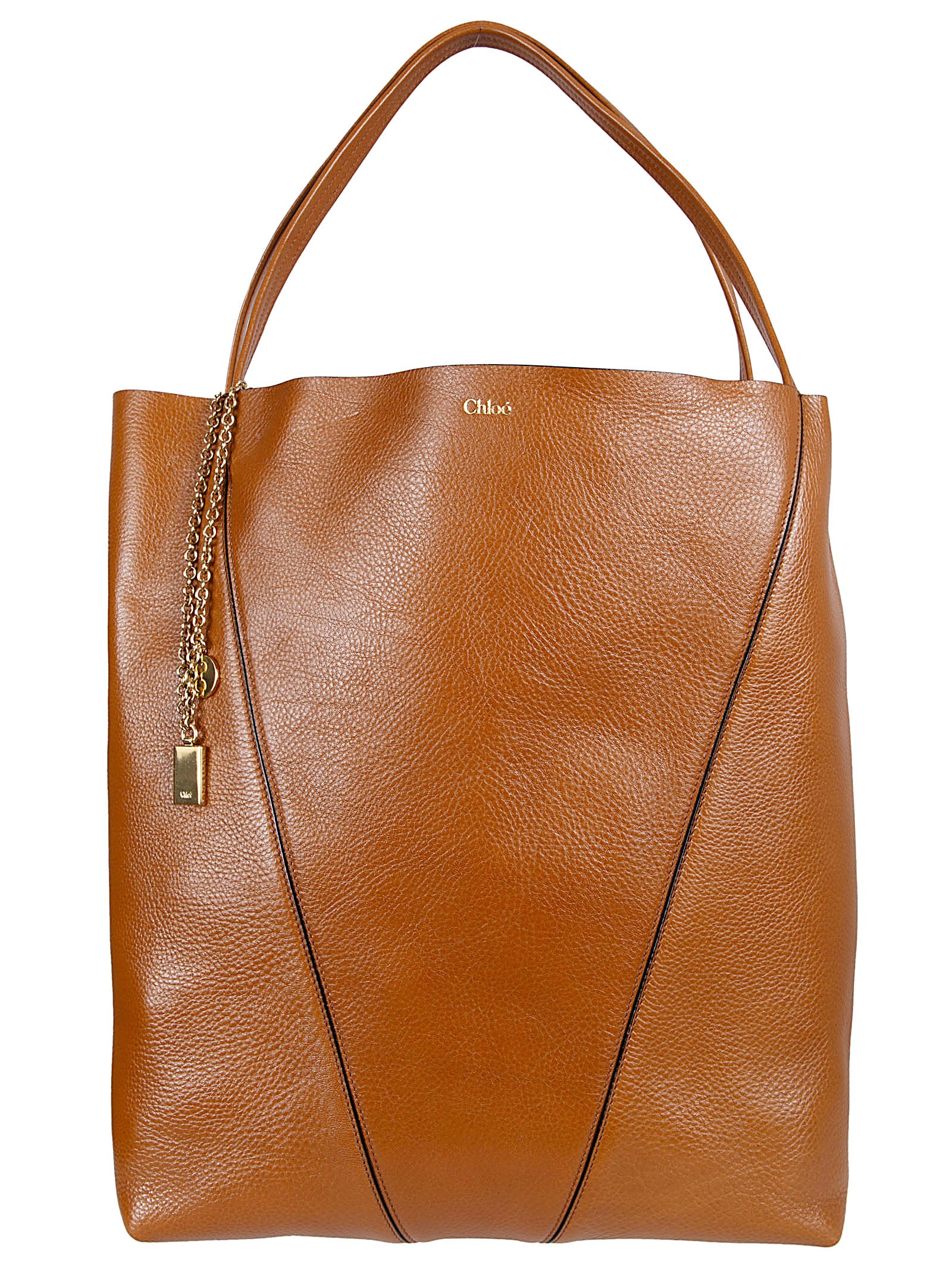 Granata Leather Tote Bag with Chain Charms