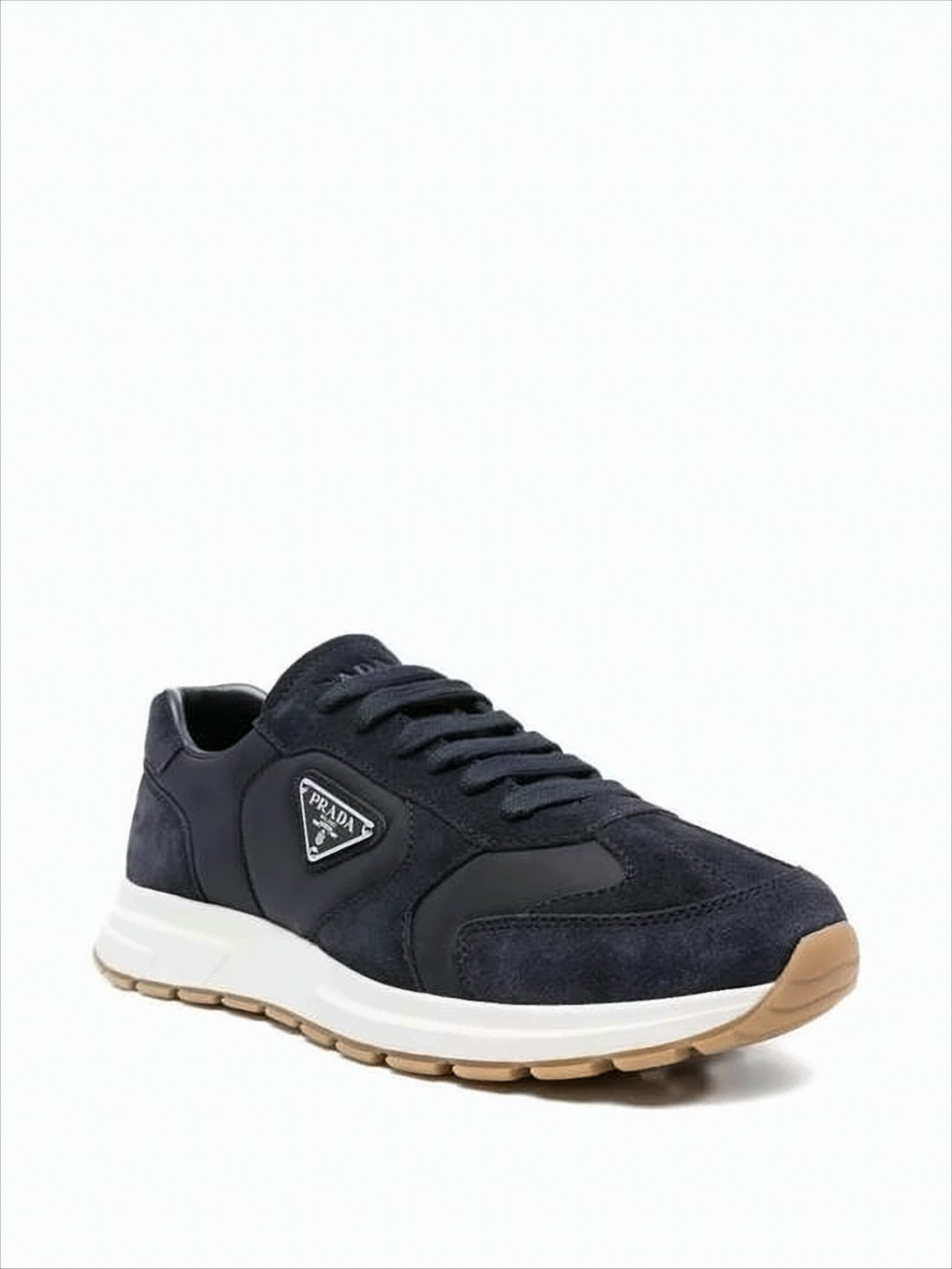 Low-Top Sneakers with Smooth and Suede Textures