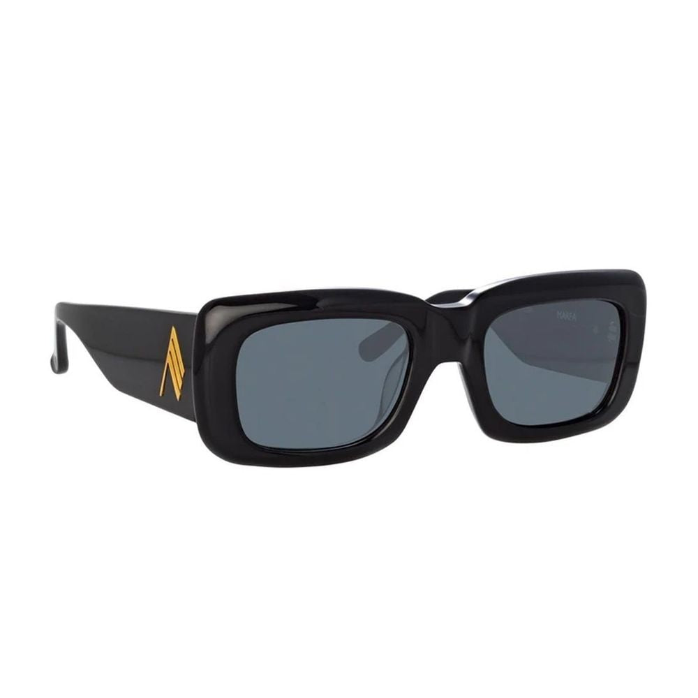Marfa C1 Glossy Black Rectangular Sunglasses