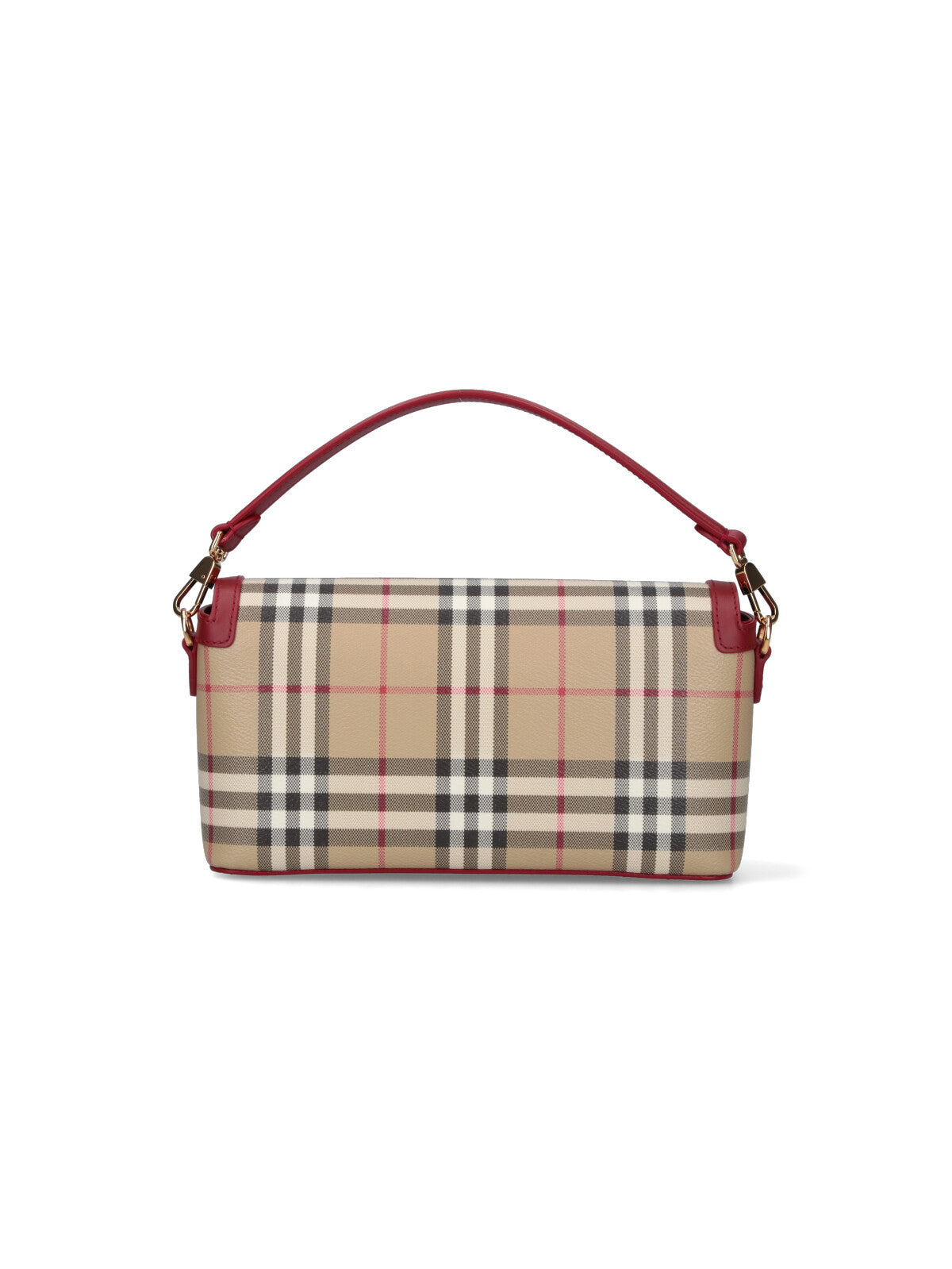 Beige Check Fabric Handbag