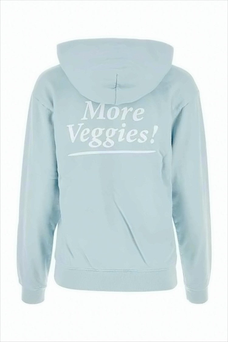 Cropped Hoodie In Soft Pastel Blue With Bold Back Slogan