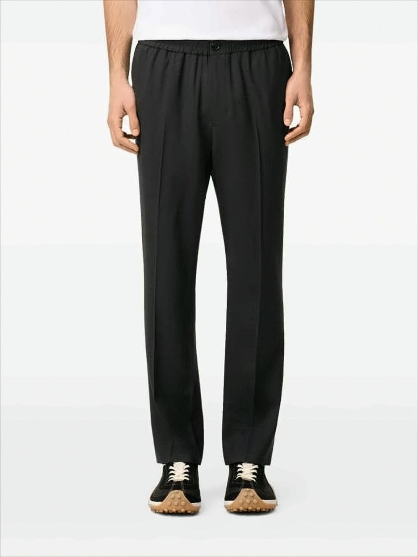 Tailored Straight-Leg Wool Suit Pants