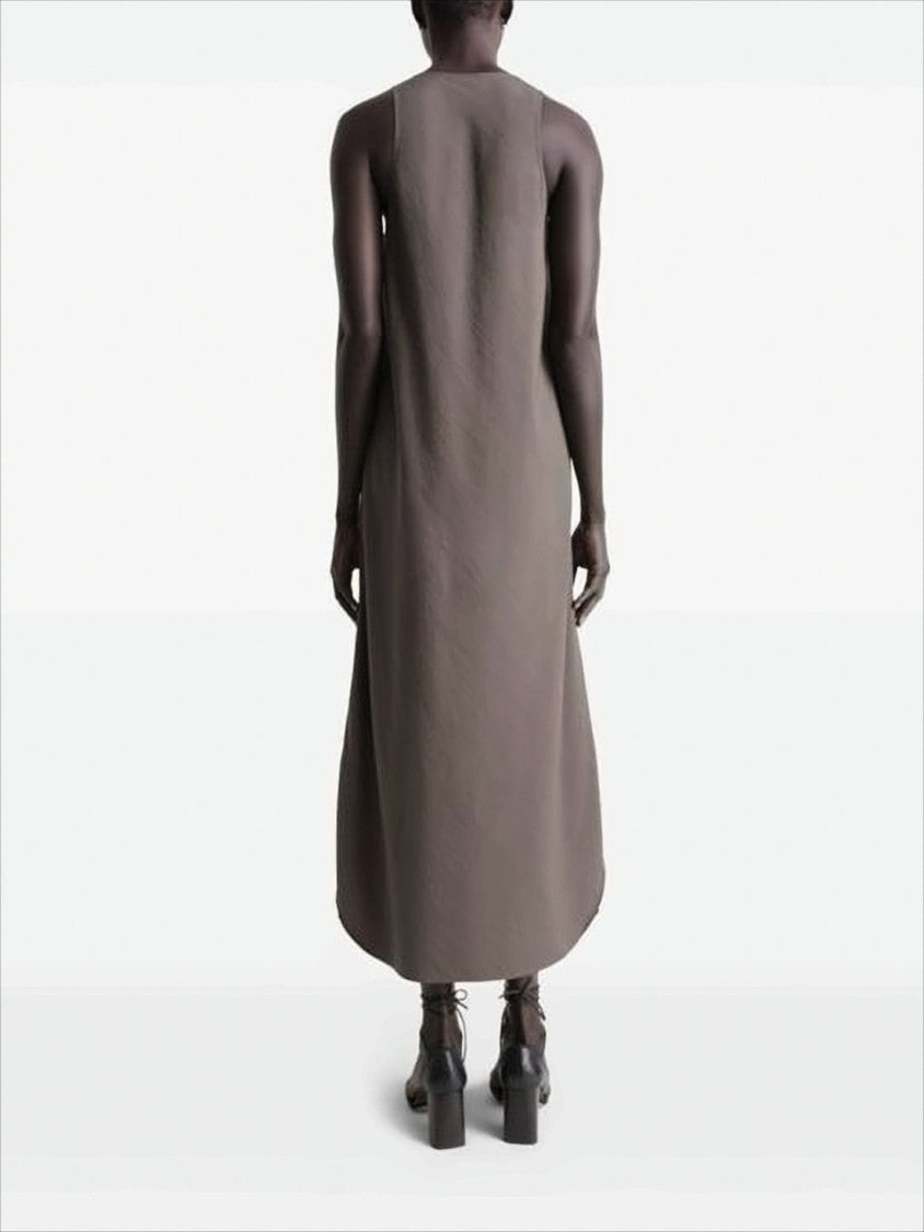 Sleeveless Midi Dress with Scoop Neckline