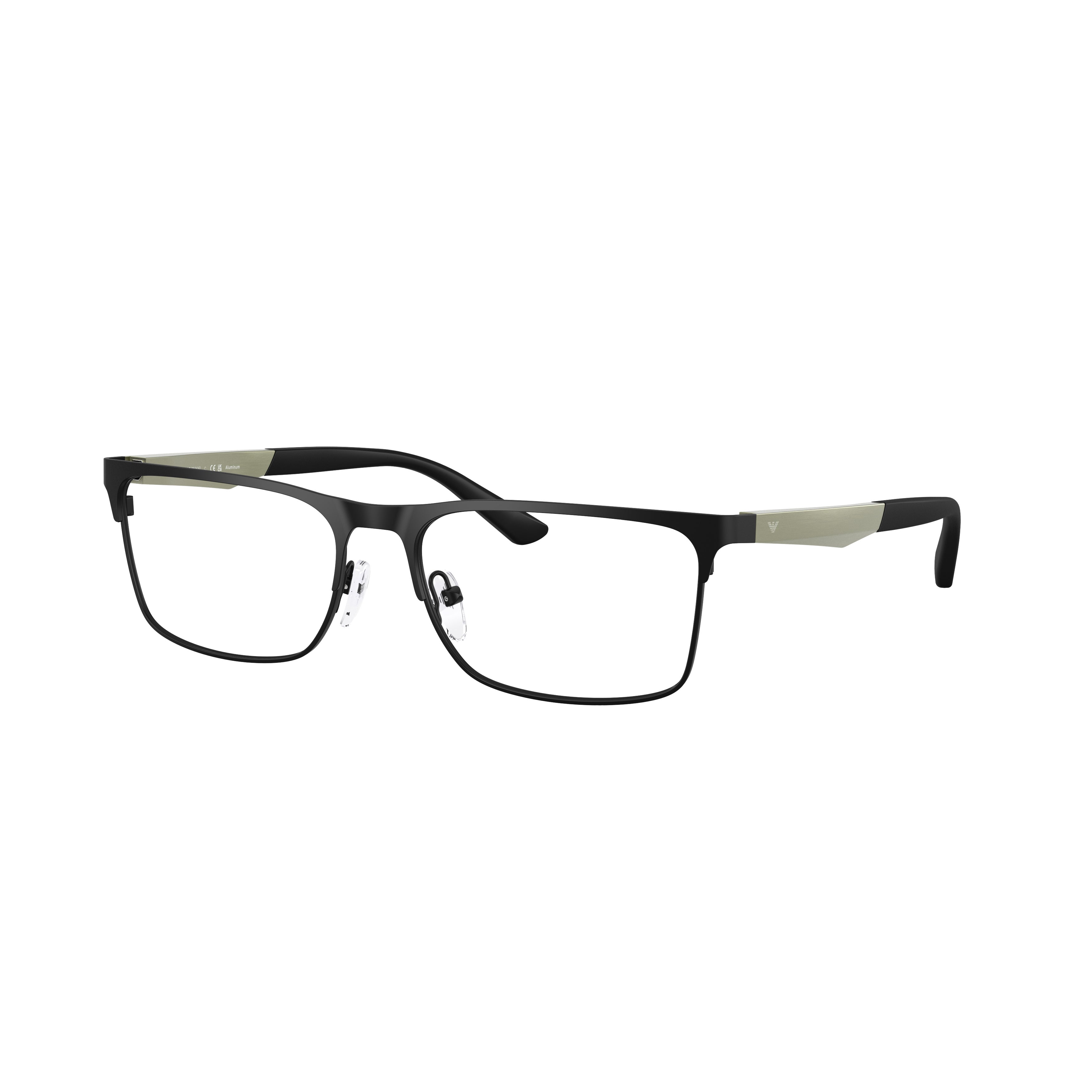 0ea1183 Rectangular Matte Black Eyeglasses with Olive Green Accents