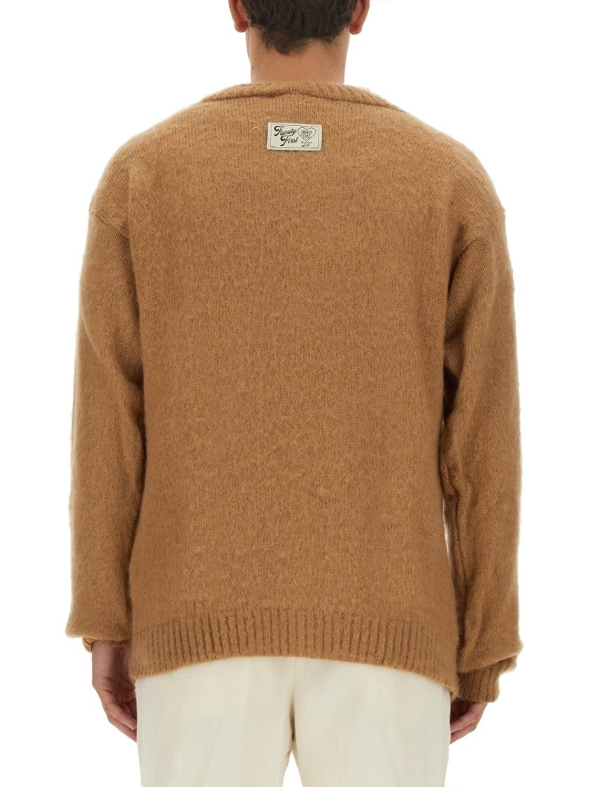 V-Neck Cardigan With Textured Finish