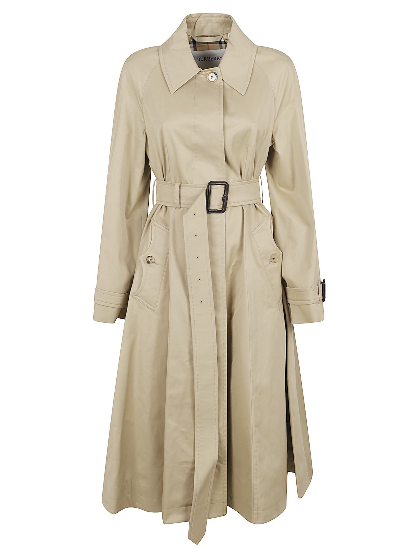 Beige Trench Coat with Classic Collar