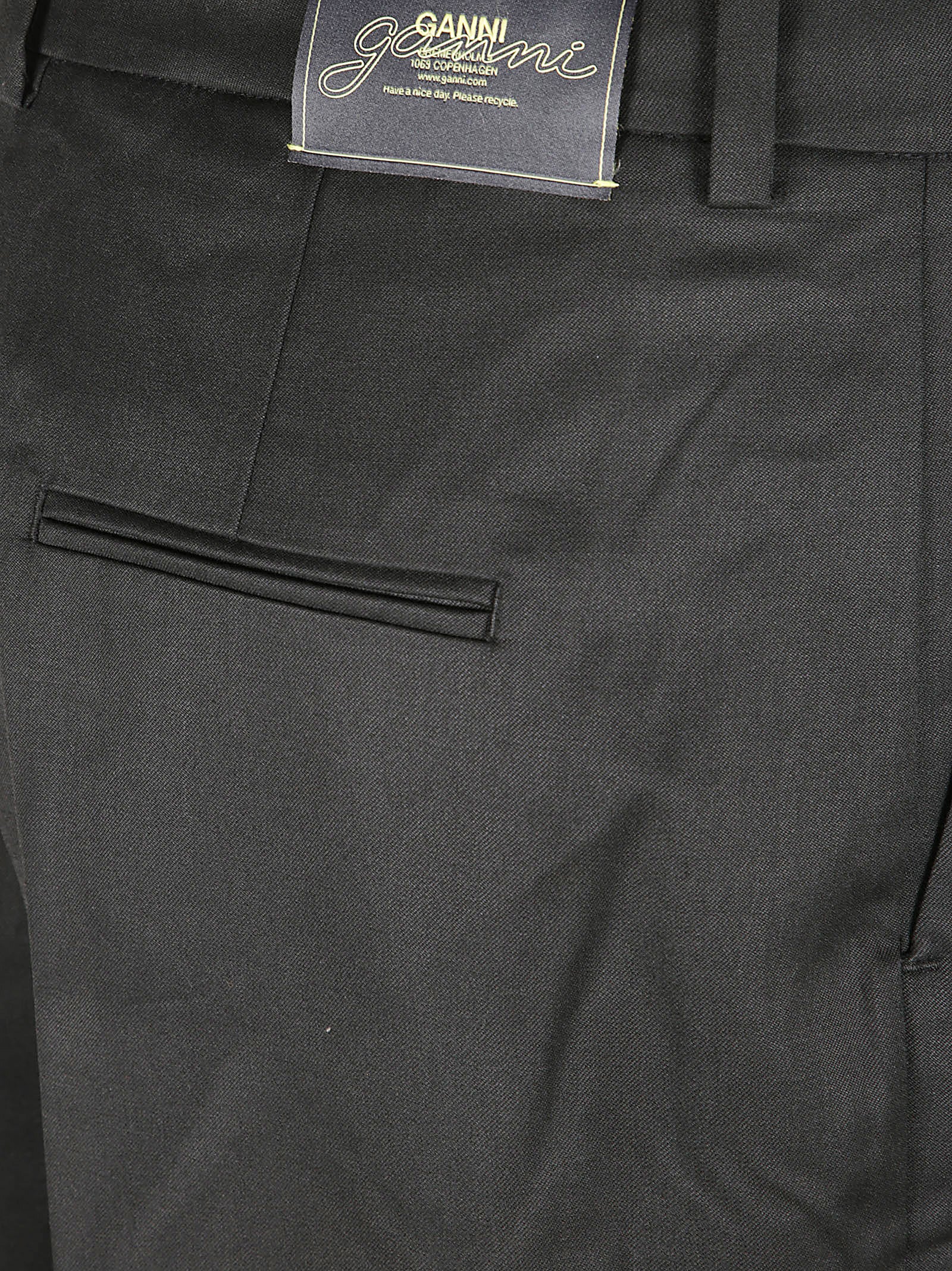 Mid-Waist Tailored Trousers With Cross-Over Front Detail