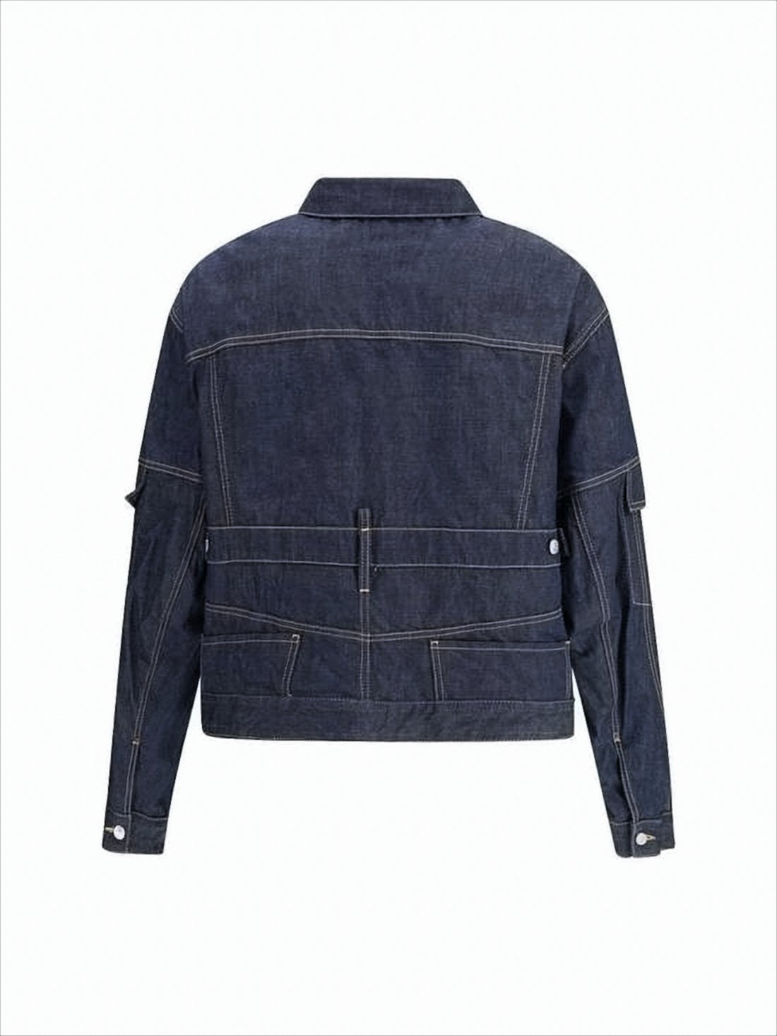 Cropped Denim Jacket with Classic Collar