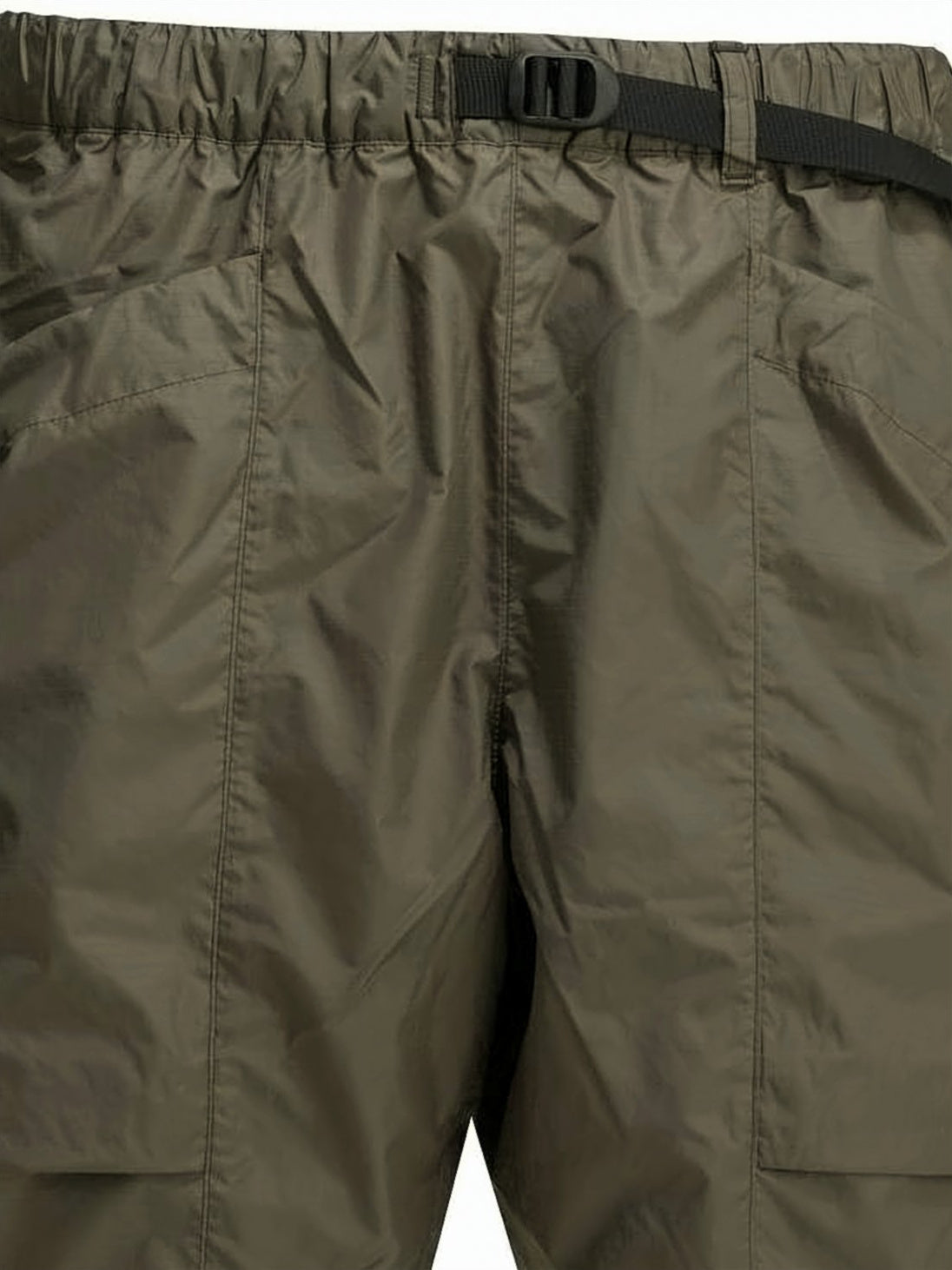 Black Utilitarian Multiple Pocket Polyester Shorts