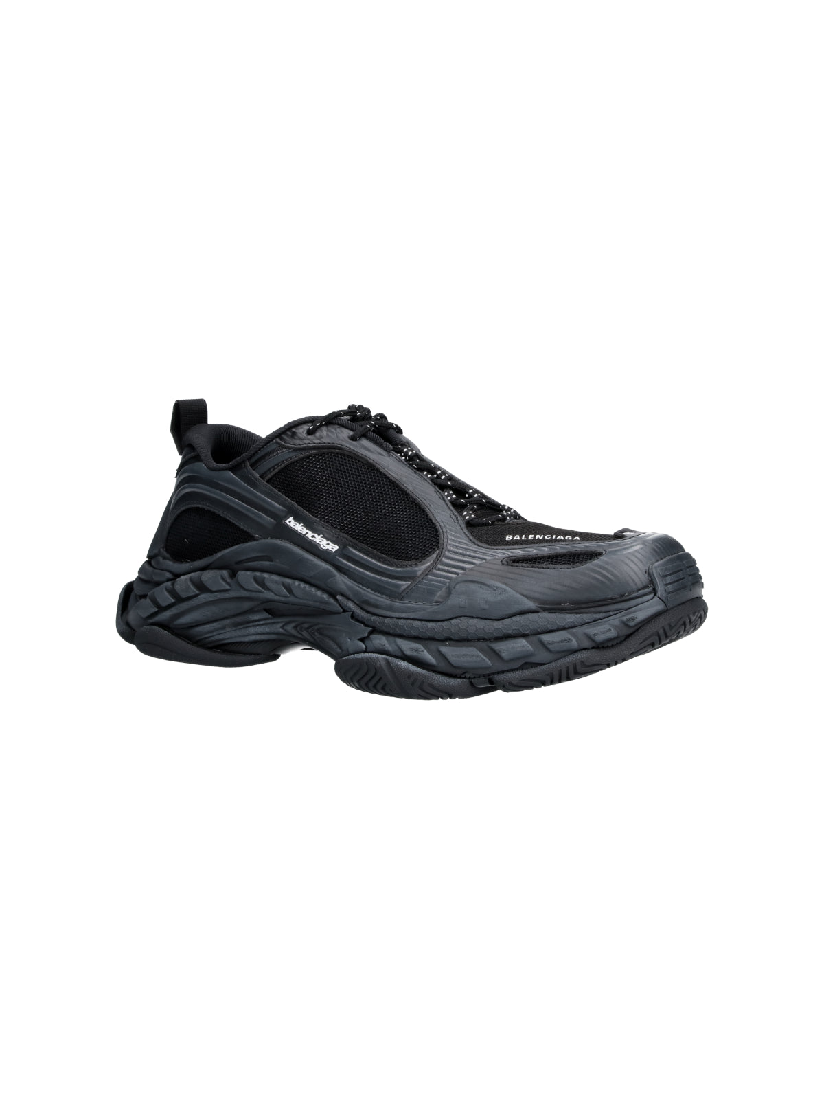 Futuristic Black Sneakers With Sculpted Chunky Sole