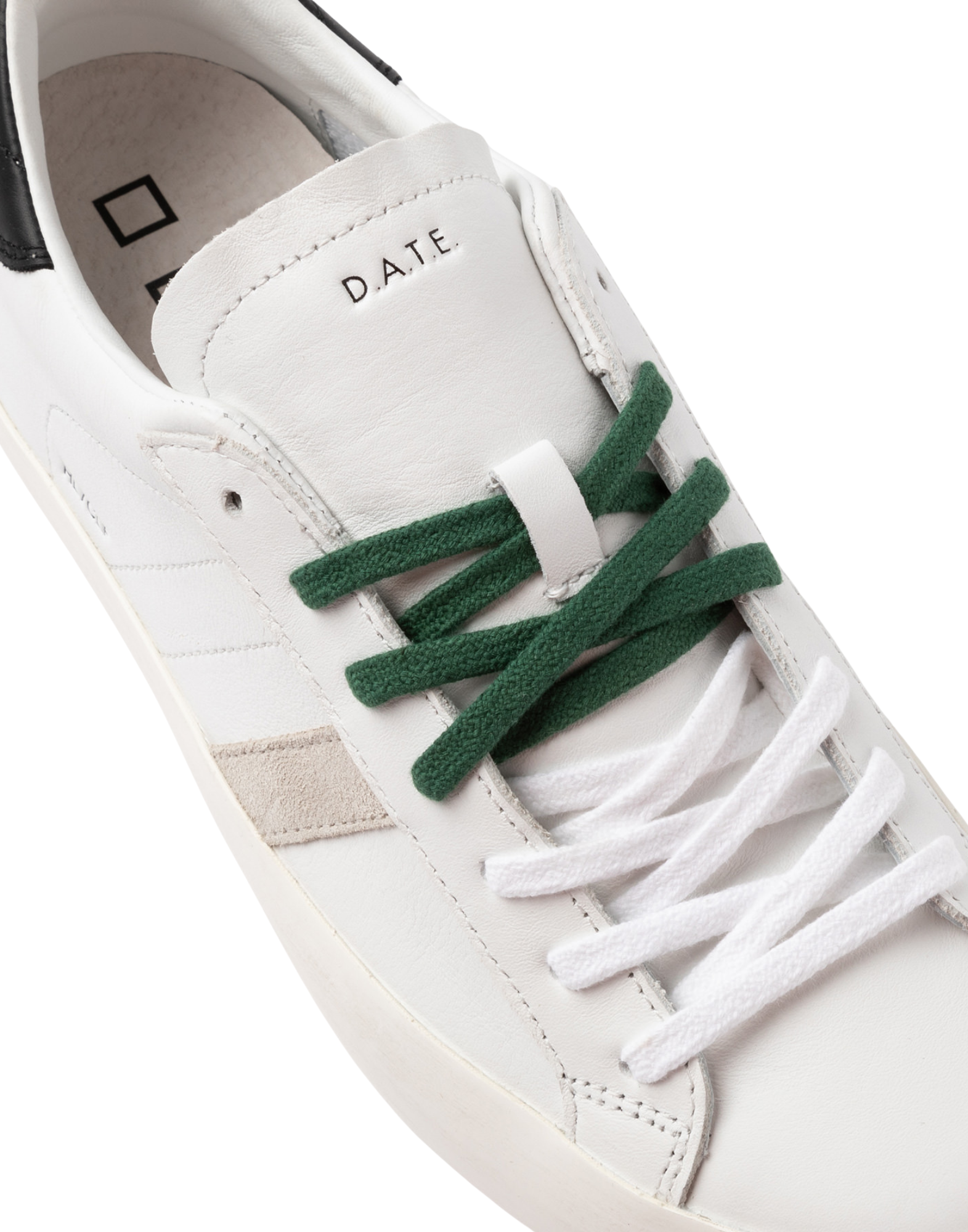 White Black Hill Low Calf Leather Sneakers